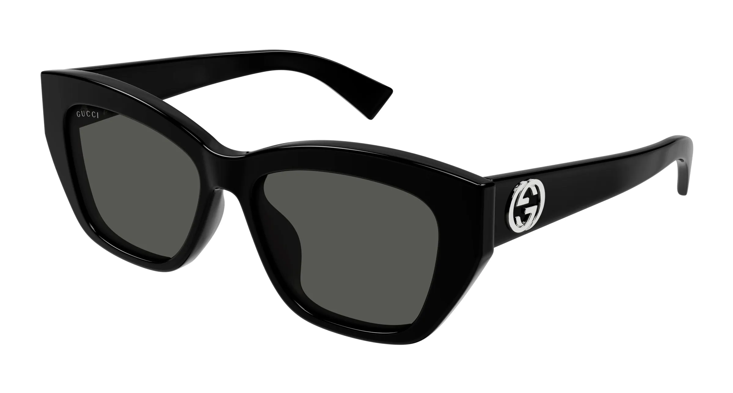 Gucci GG1844SA 001 Occhiali da sole Acetato Nero Grigio Cat Eye - immagine 1