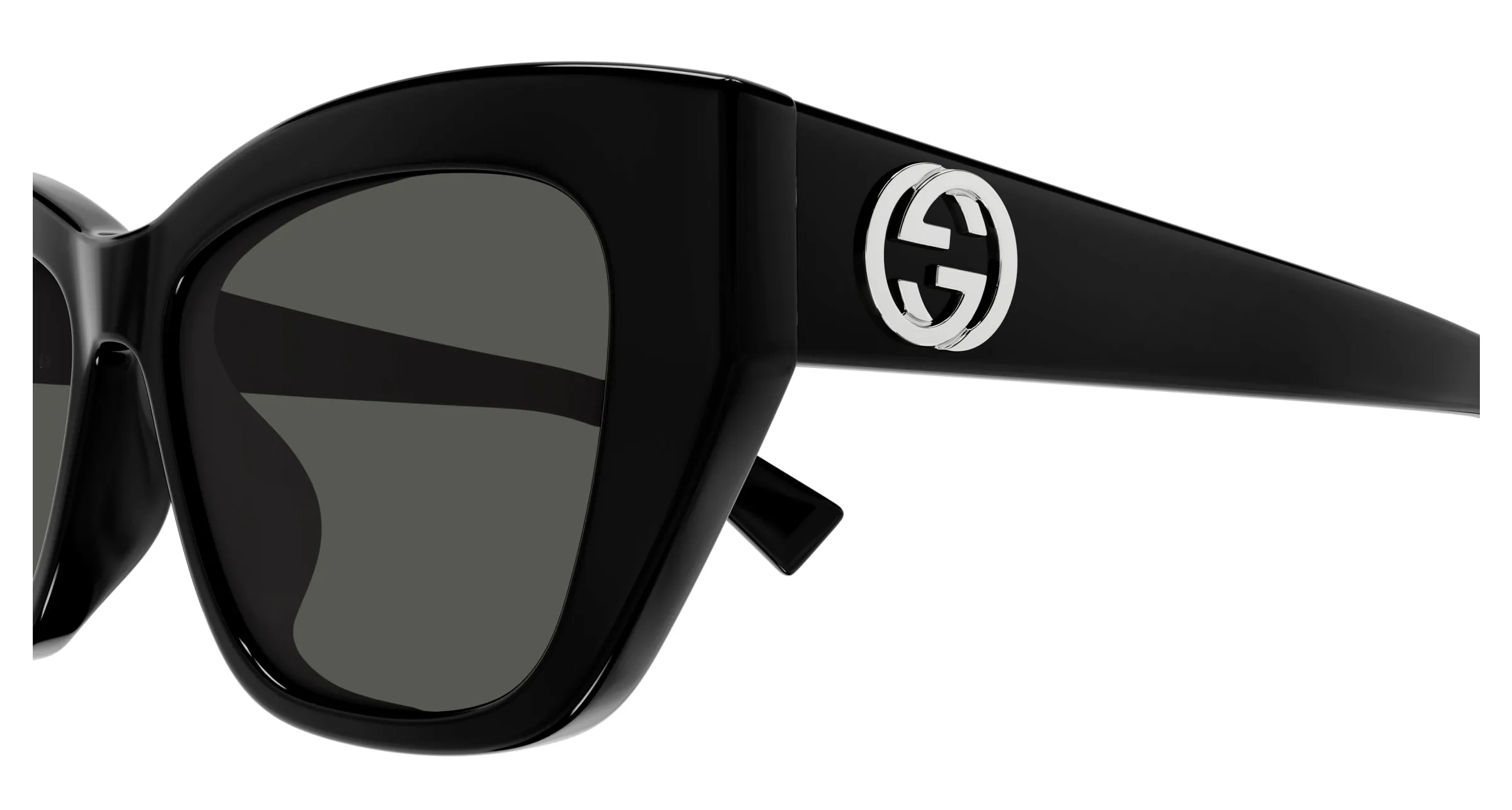 Gucci GG1844SA 001 Occhiali da sole Acetato Nero Grigio Cat Eye - immagine 3
