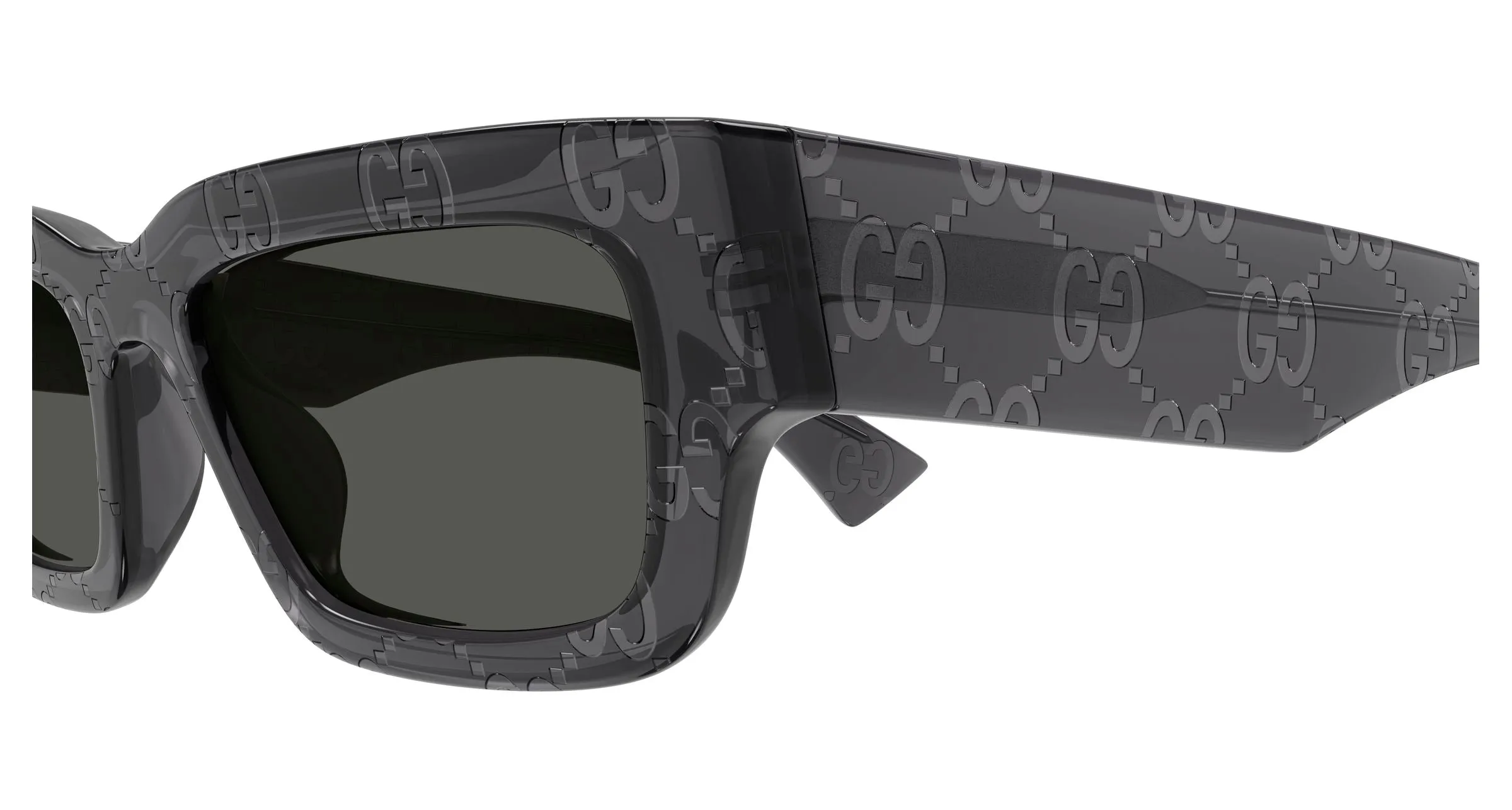 Gucci GG1838S 011 Occhiali da sole Acetato Grigio Grigio Squadrata - immagine 3