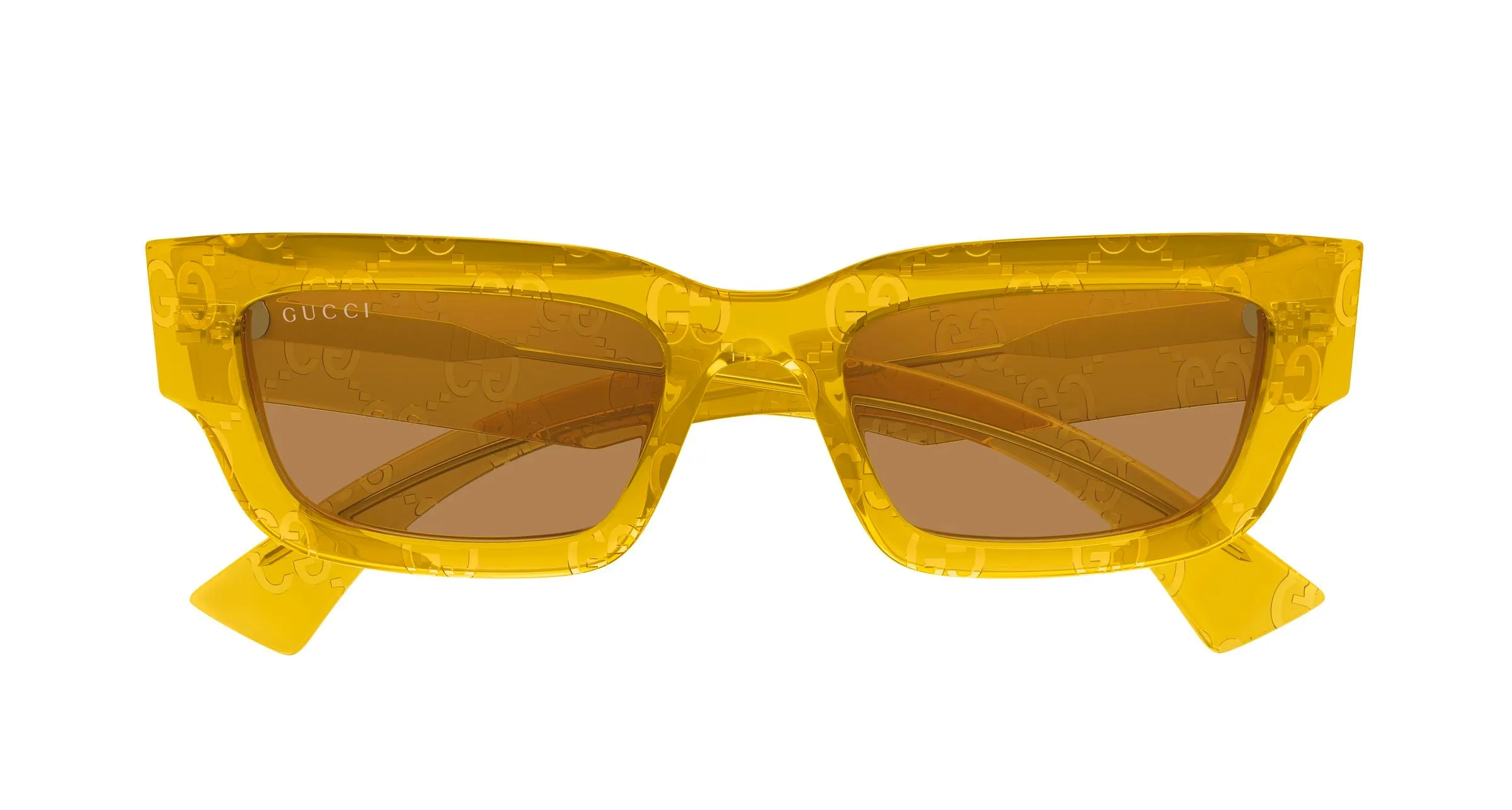 Gucci GG1838S 009 Occhiali da sole Acetato Arancione Marrone Squadrata - immagine 2