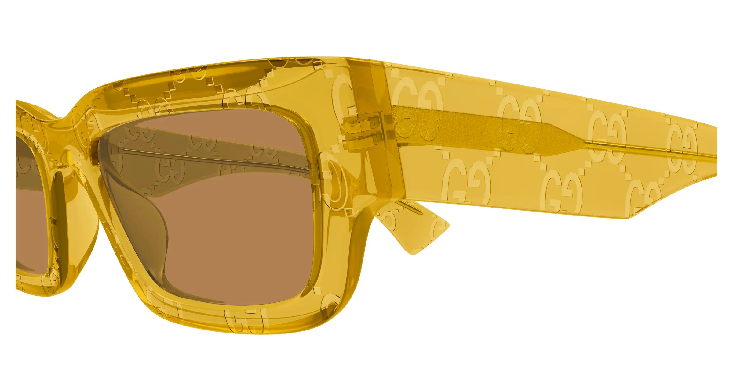 Gucci GG1838S 009 Occhiali da sole Acetato Arancione Marrone Squadrata - immagine 3