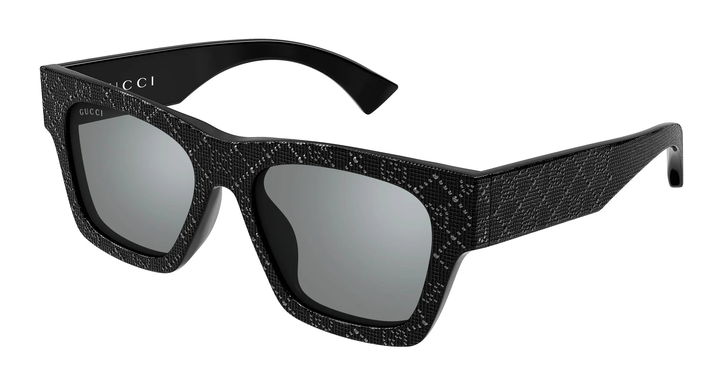 Gucci GG1835SA 005 Occhiali da sole Acetato Nero Grigio Squadrata - immagine 1