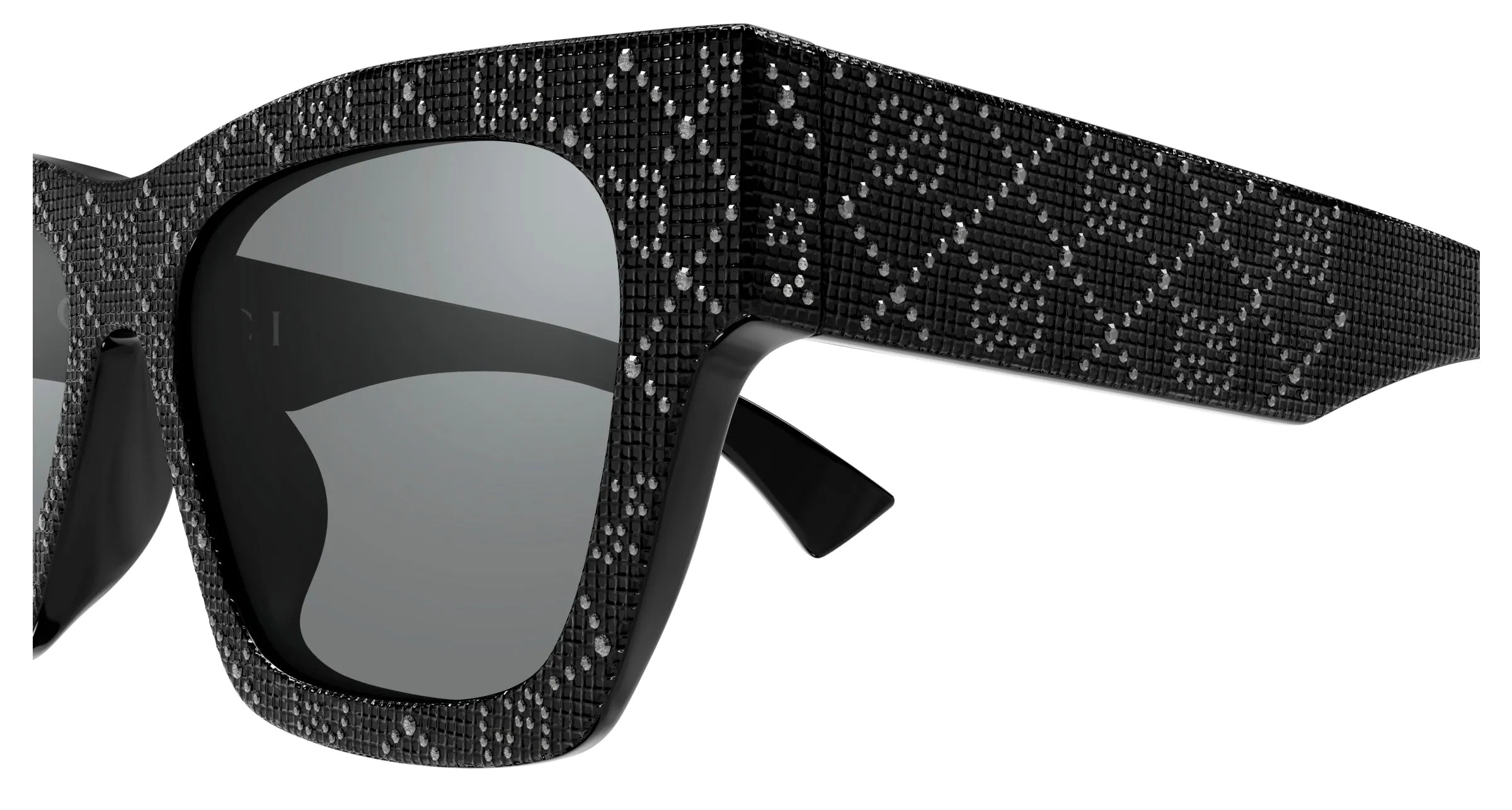 Gucci GG1835SA 005 Occhiali da sole Acetato Nero Grigio Squadrata - immagine 3