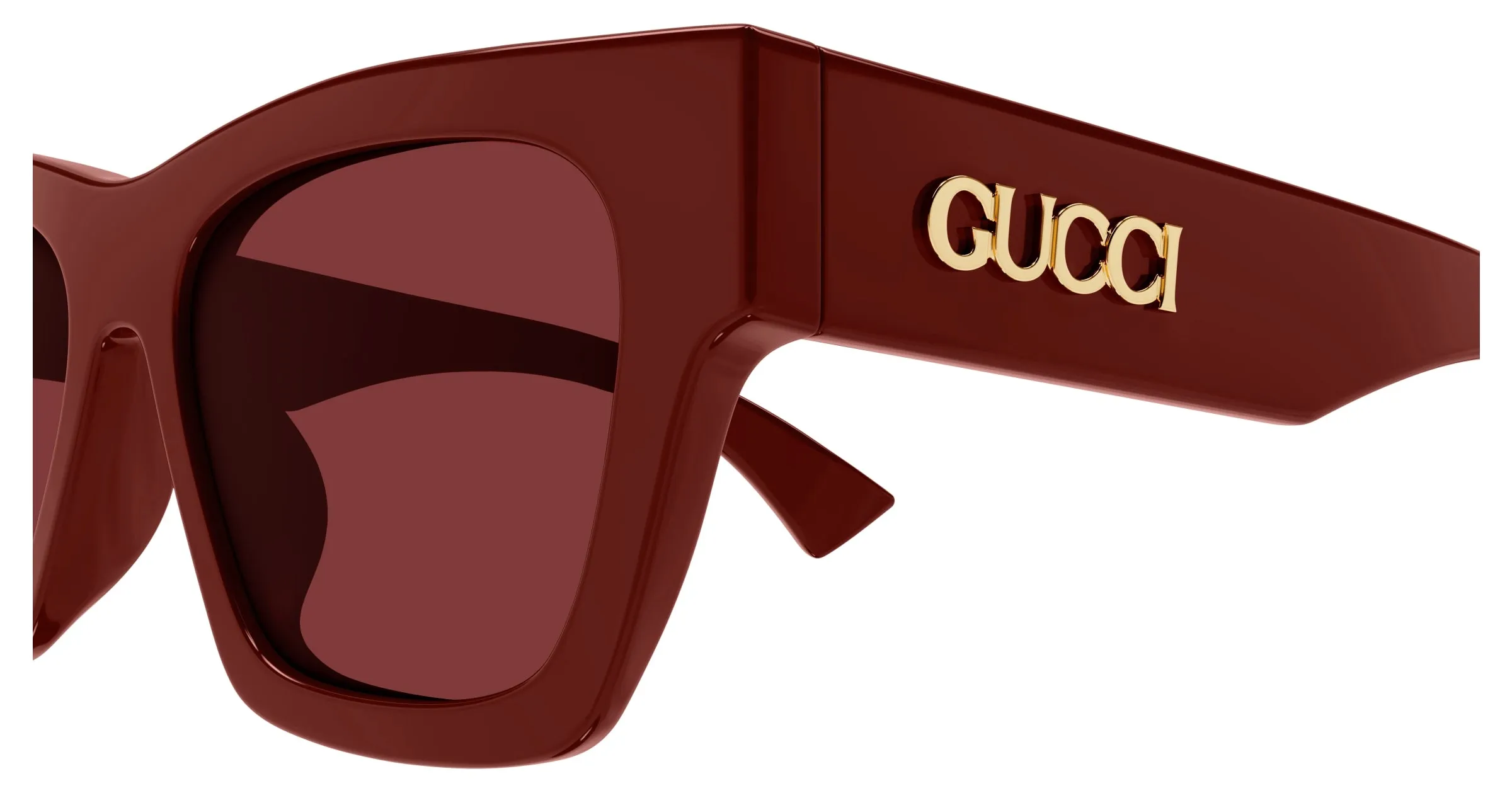 Gucci GG1835SA 003 Occhiali da sole Acetato Bordeaux Rosso Squadrata - immagine 3