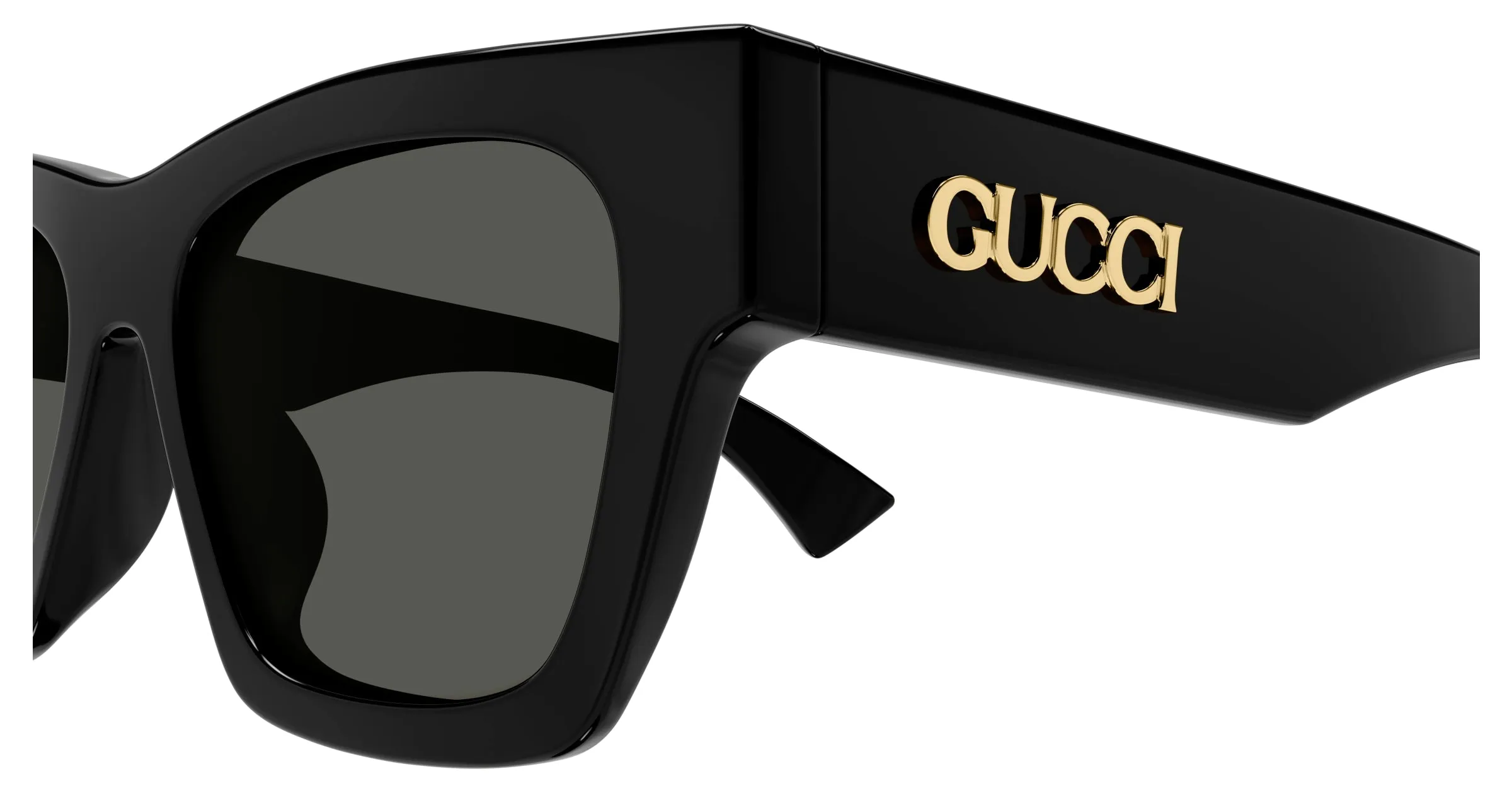 Gucci GG1835SA 001 Occhiali da sole Acetato Nero Grigio Squadrata - immagine 3