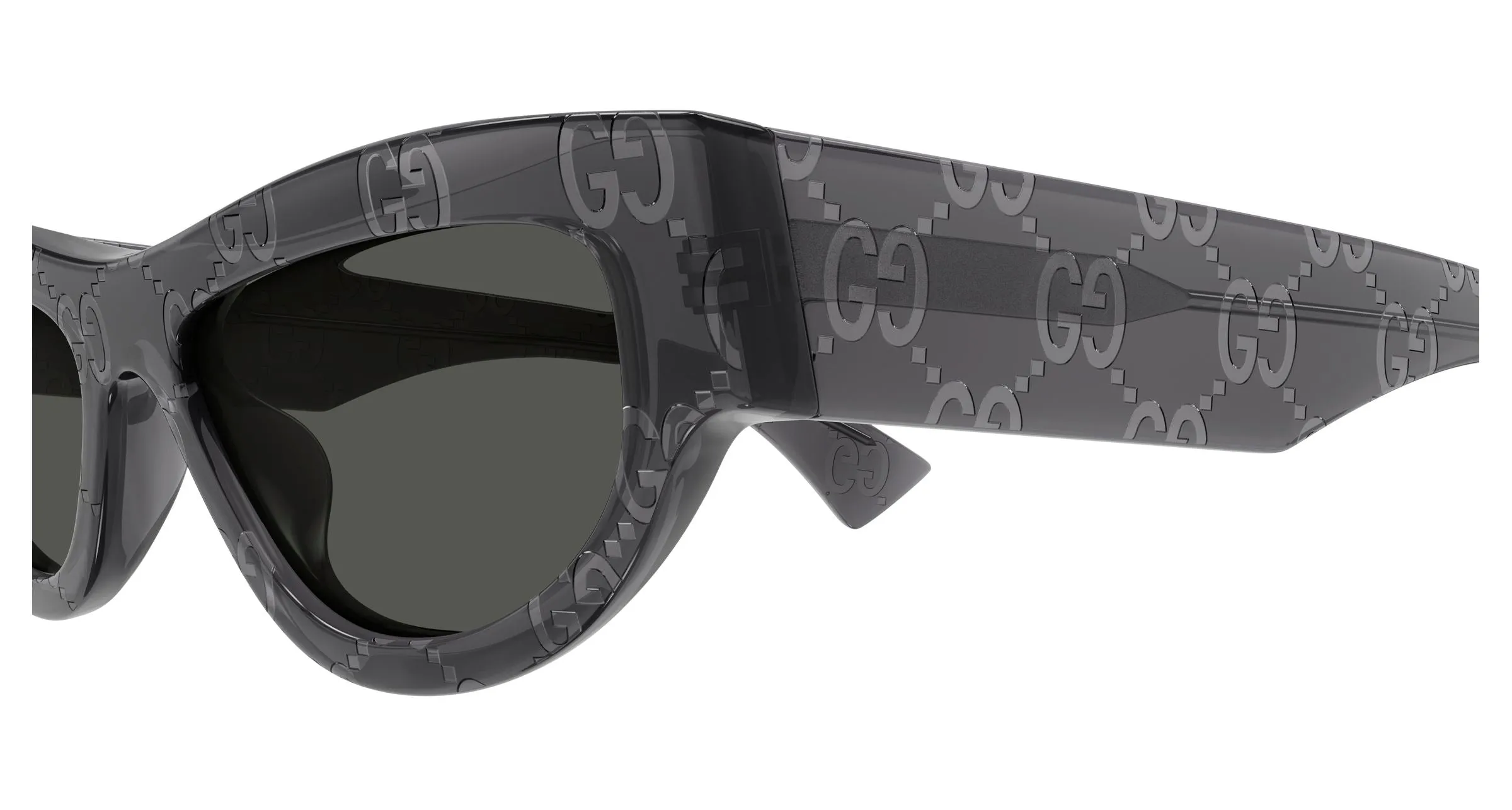 Gucci GG1834S 016 Occhiali da sole Acetato Grigio Grigio Cat Eye - immagine 3
