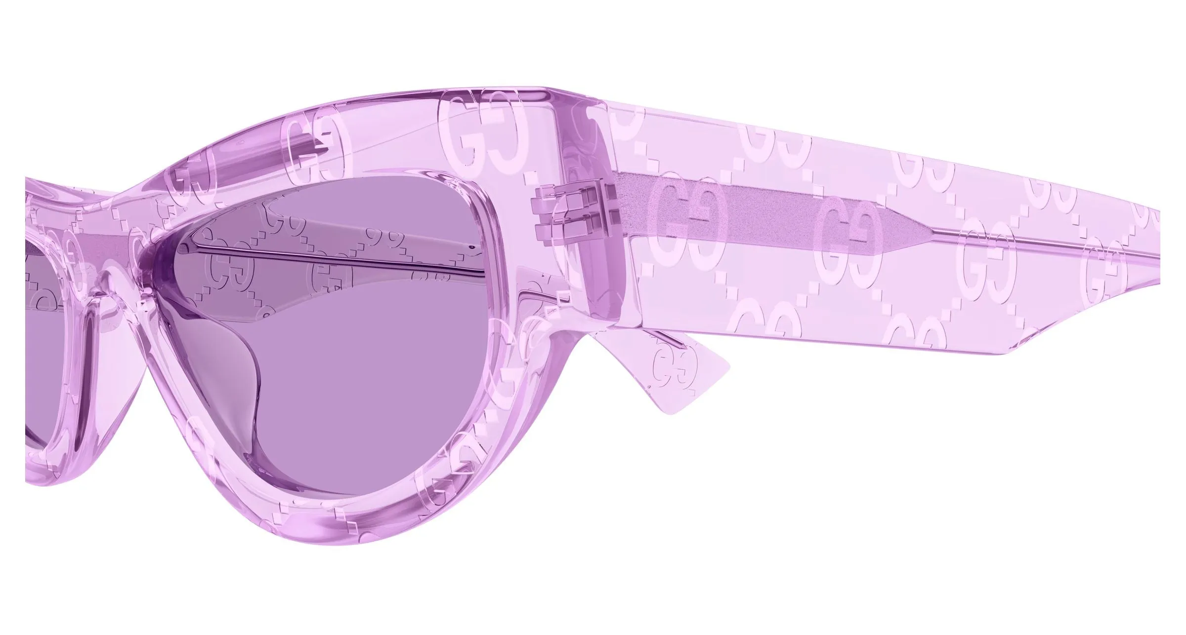 Gucci GG1834S 015 Occhiali da sole Acetato Viola Viola Cat Eye - immagine 3