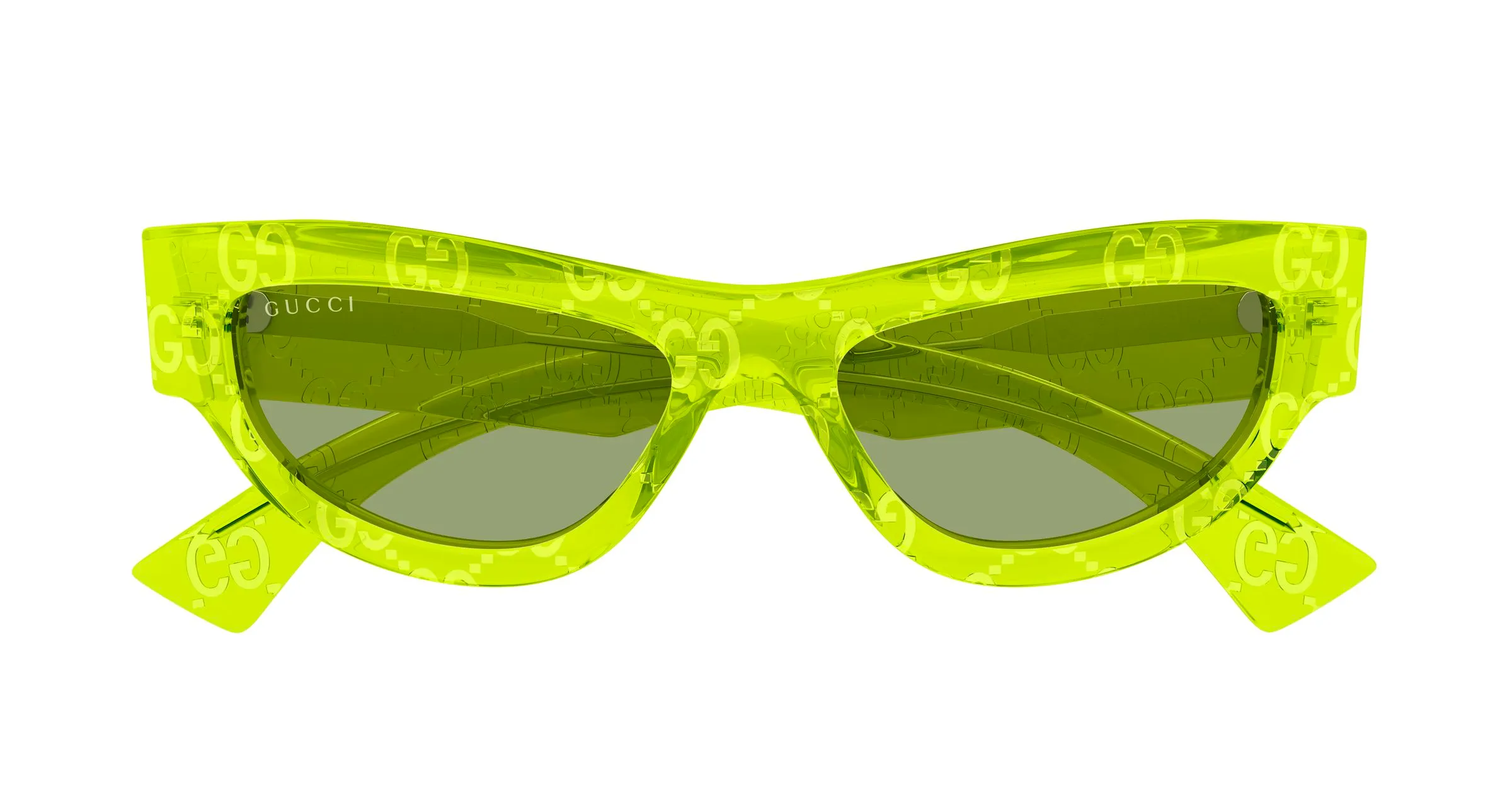 Gucci GG1834S 014 Occhiali da sole Acetato Verde Verde Cat Eye - immagine 2