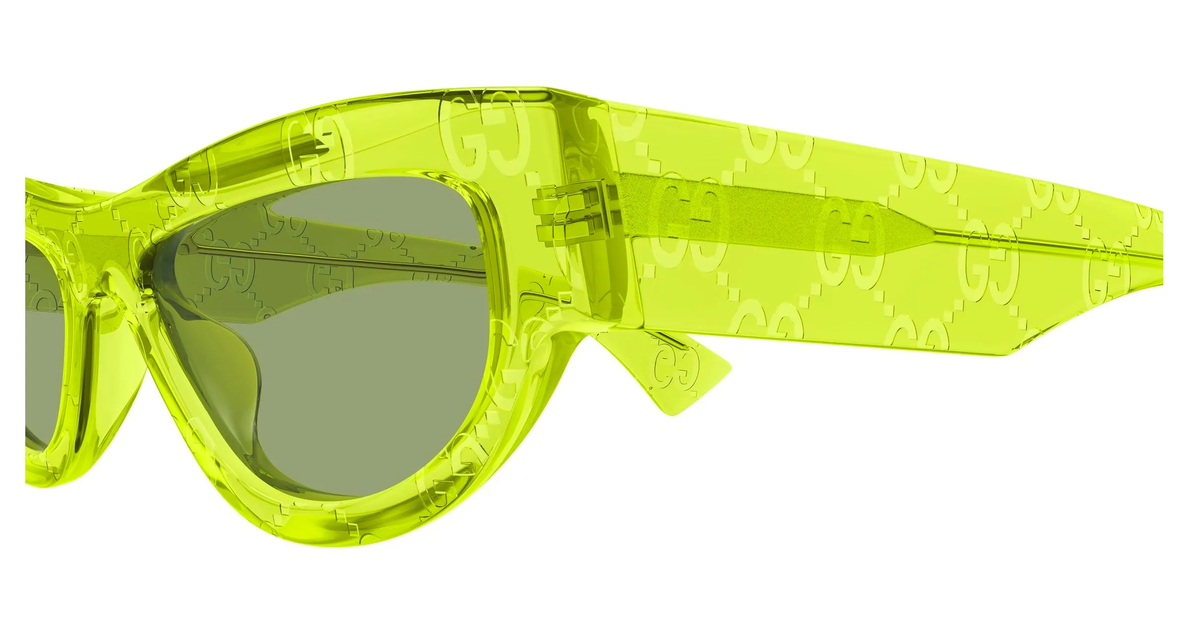 Gucci GG1834S 014 Occhiali da sole Acetato Verde Verde Cat Eye - immagine 3