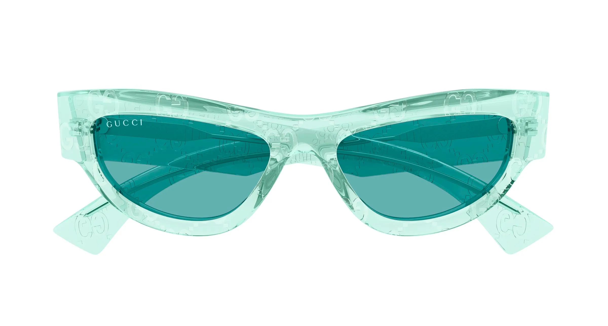 Gucci GG1834S 012 Occhiali da sole Acetato Verde Verde Cat Eye - immagine 2