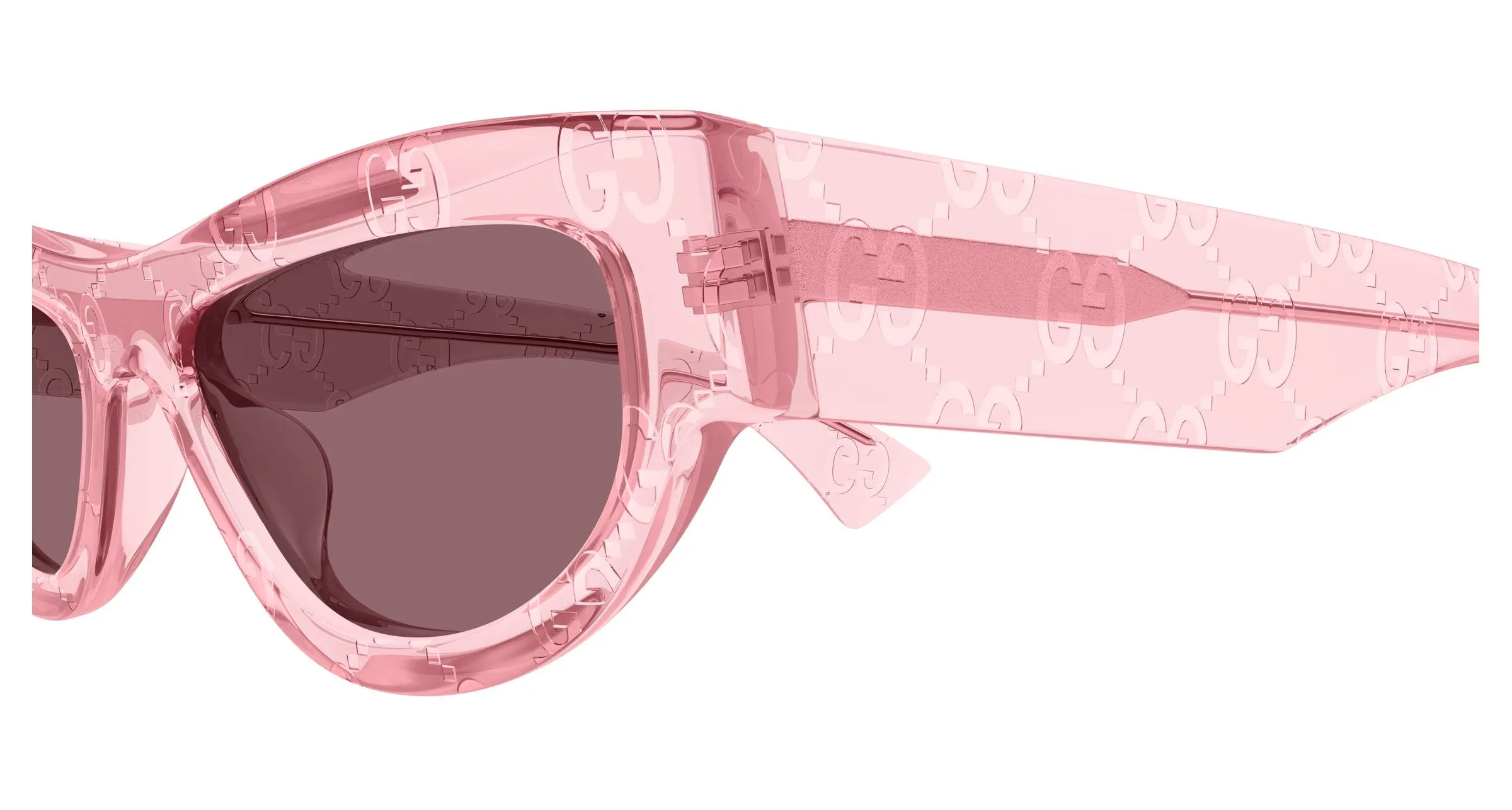 Gucci GG1834S 010 Occhiali da sole Acetato Rosa Rosso Cat Eye - immagine 3