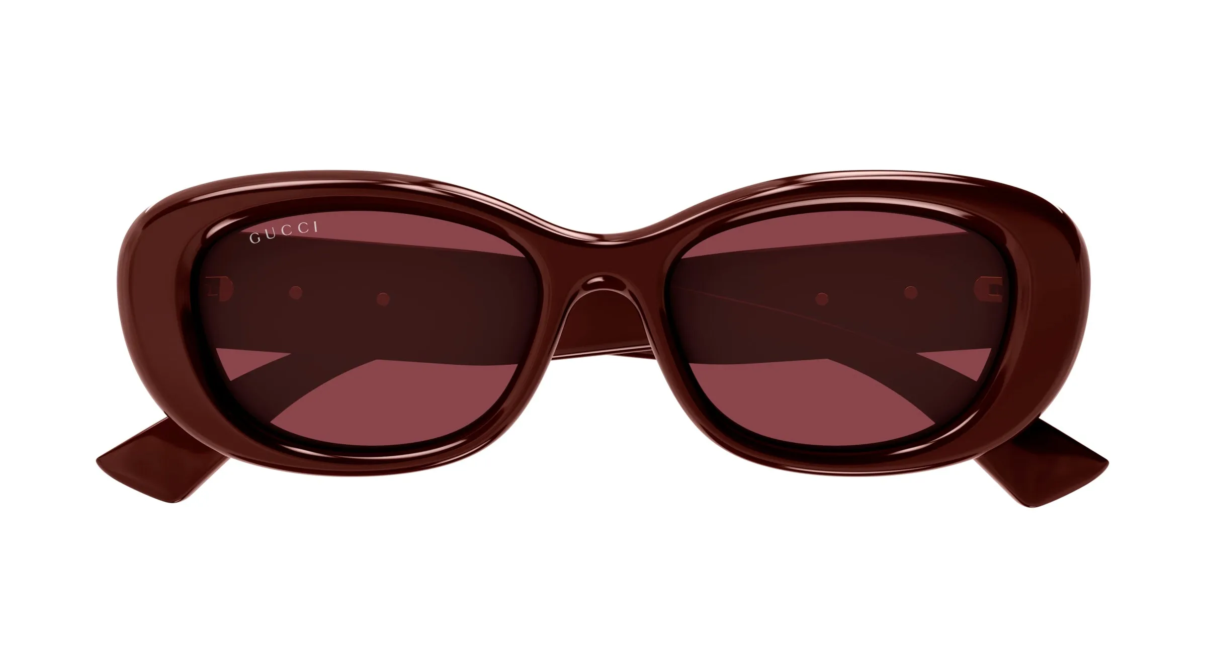Gucci GG1829SK 003 Occhiali da sole Iniettato Bordeaux Rosso Rotonda - immagine 2
