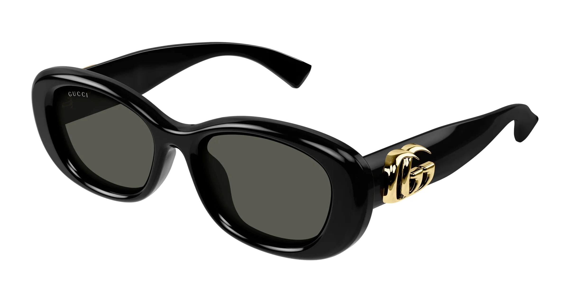 Gucci GG1829SK 001 Occhiali da sole Iniettato Nero Grigio Rotonda - immagine 1