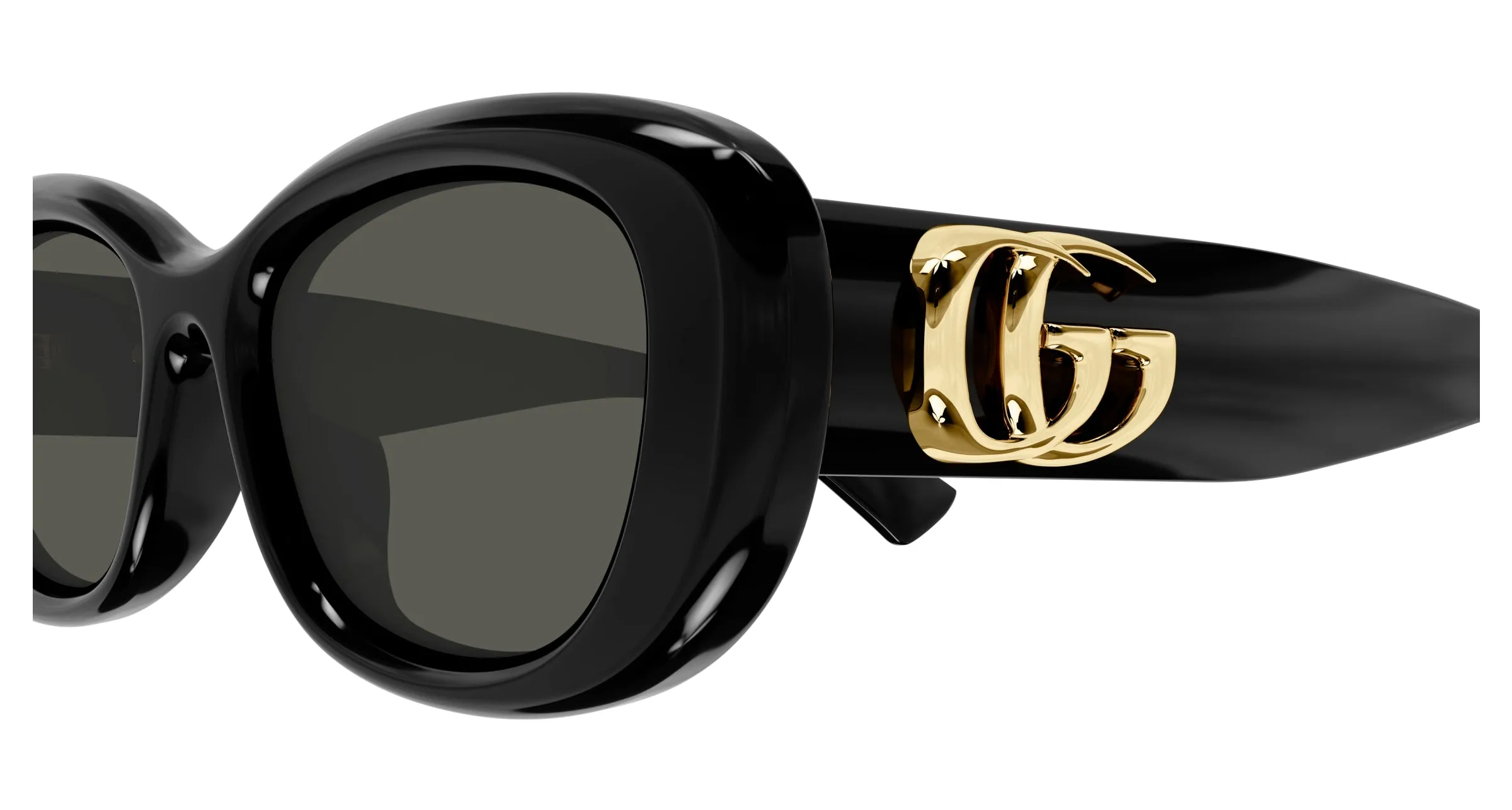 Gucci GG1829SK 001 Occhiali da sole Iniettato Nero Grigio Rotonda - immagine 3