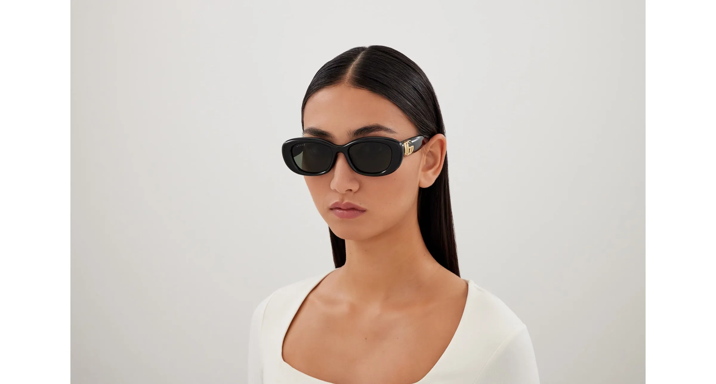 Gucci GG1829SK 001 Occhiali da sole Iniettato Nero Grigio Rotonda - immagine 4
