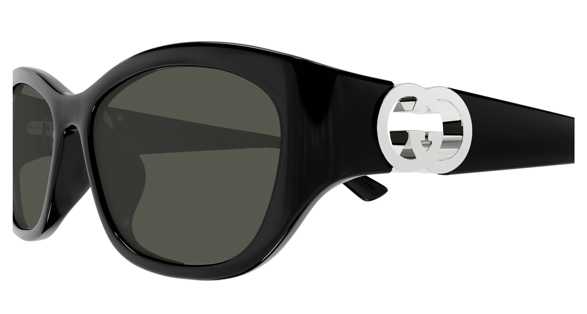 Gucci GG1826SK 001 Occhiali da sole Iniettato Nero Grigio Rotonda - immagine 3