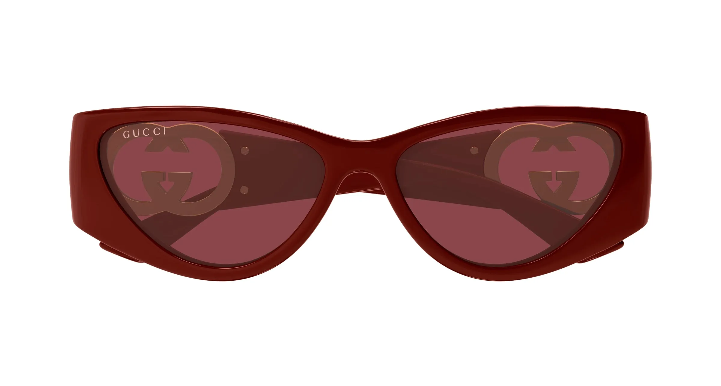 Gucci GG1824S 003 Occhiali da sole Iniettato Bordeaux Rosso Cat Eye - immagine 2
