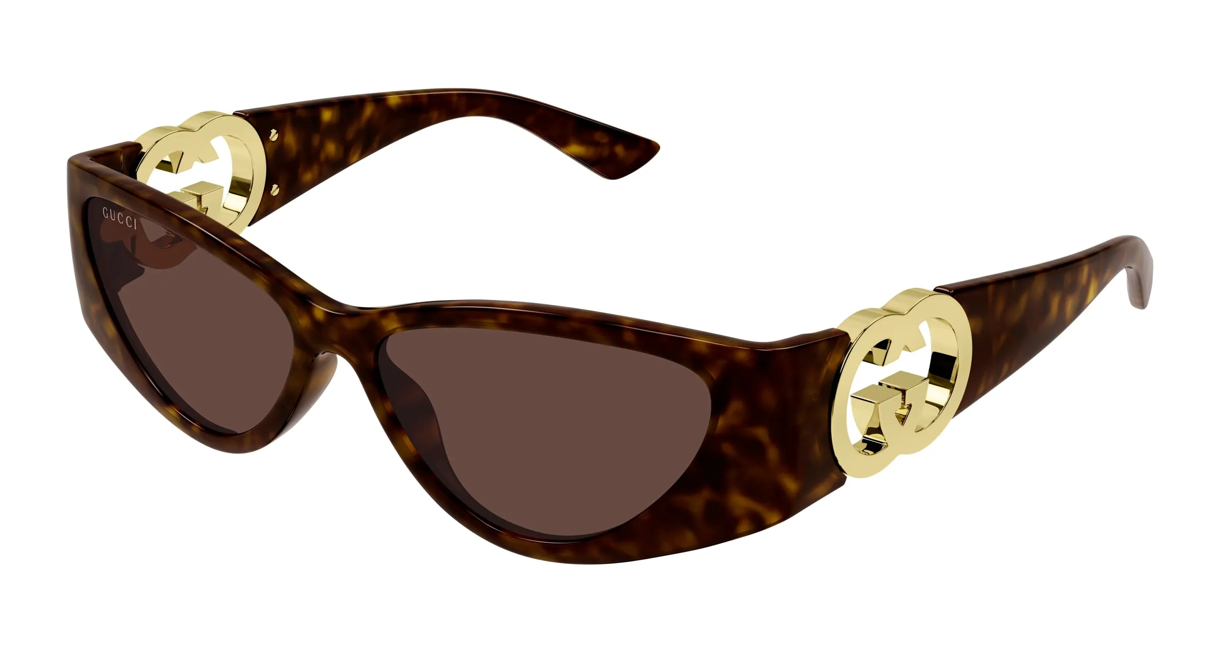 Gucci GG1824S 002 Occhiali da sole Iniettato Havana Marrone Cat Eye - immagine 1