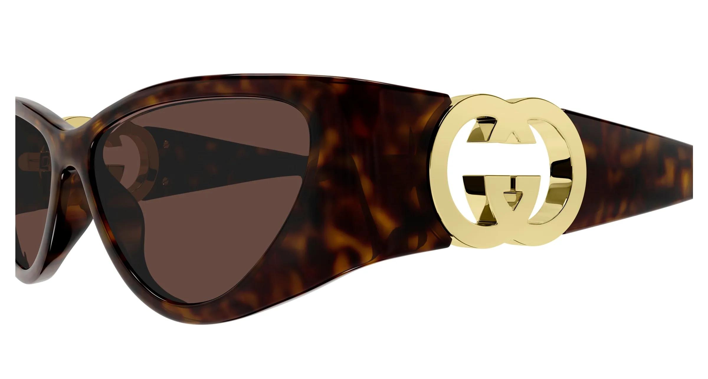 Gucci GG1824S 002 Occhiali da sole Iniettato Havana Marrone Cat Eye - immagine 3