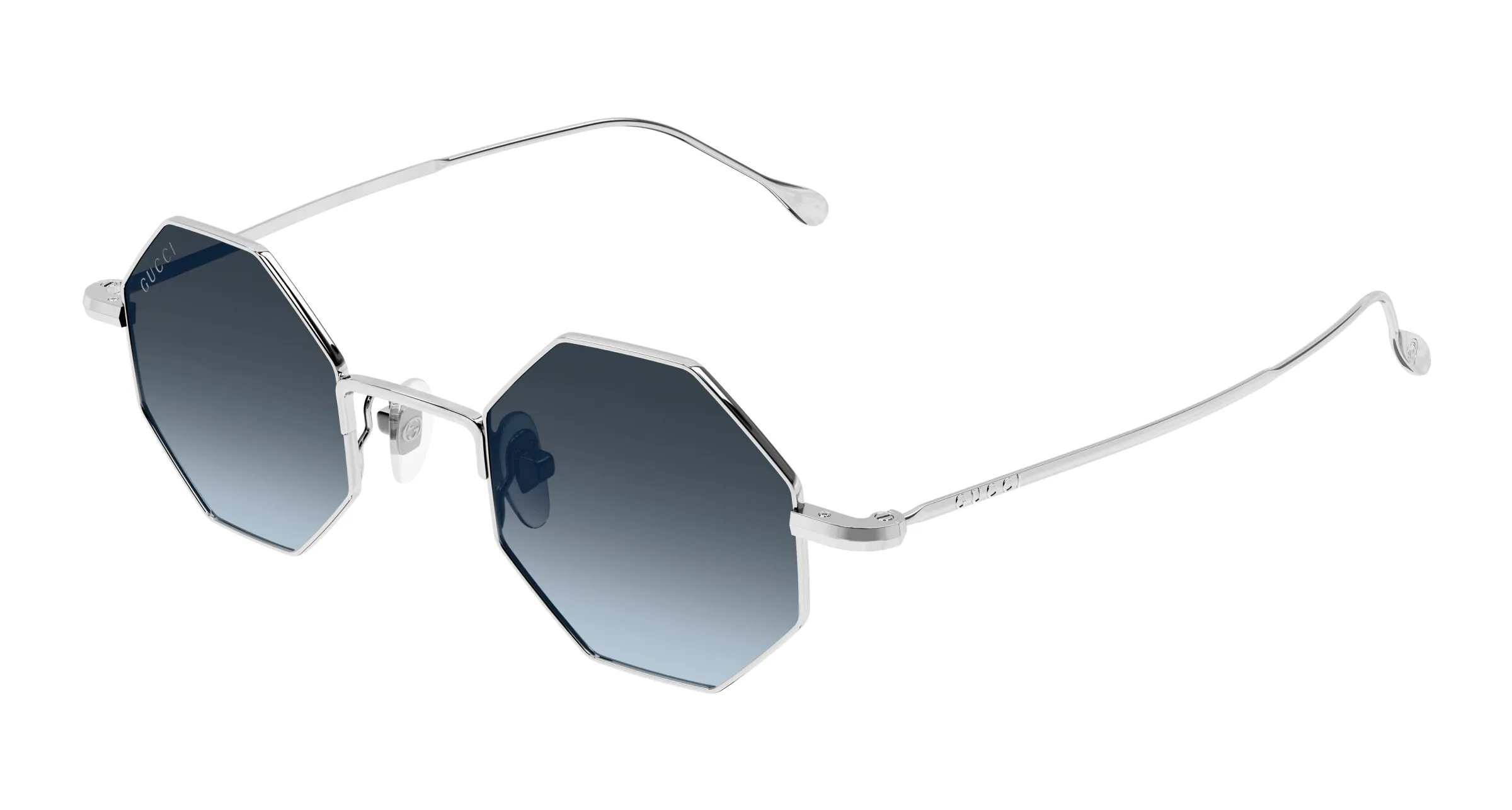 Gucci GG1814S 003 Occhiali da sole Metallo Argento Blu Geometrica - immagine 1