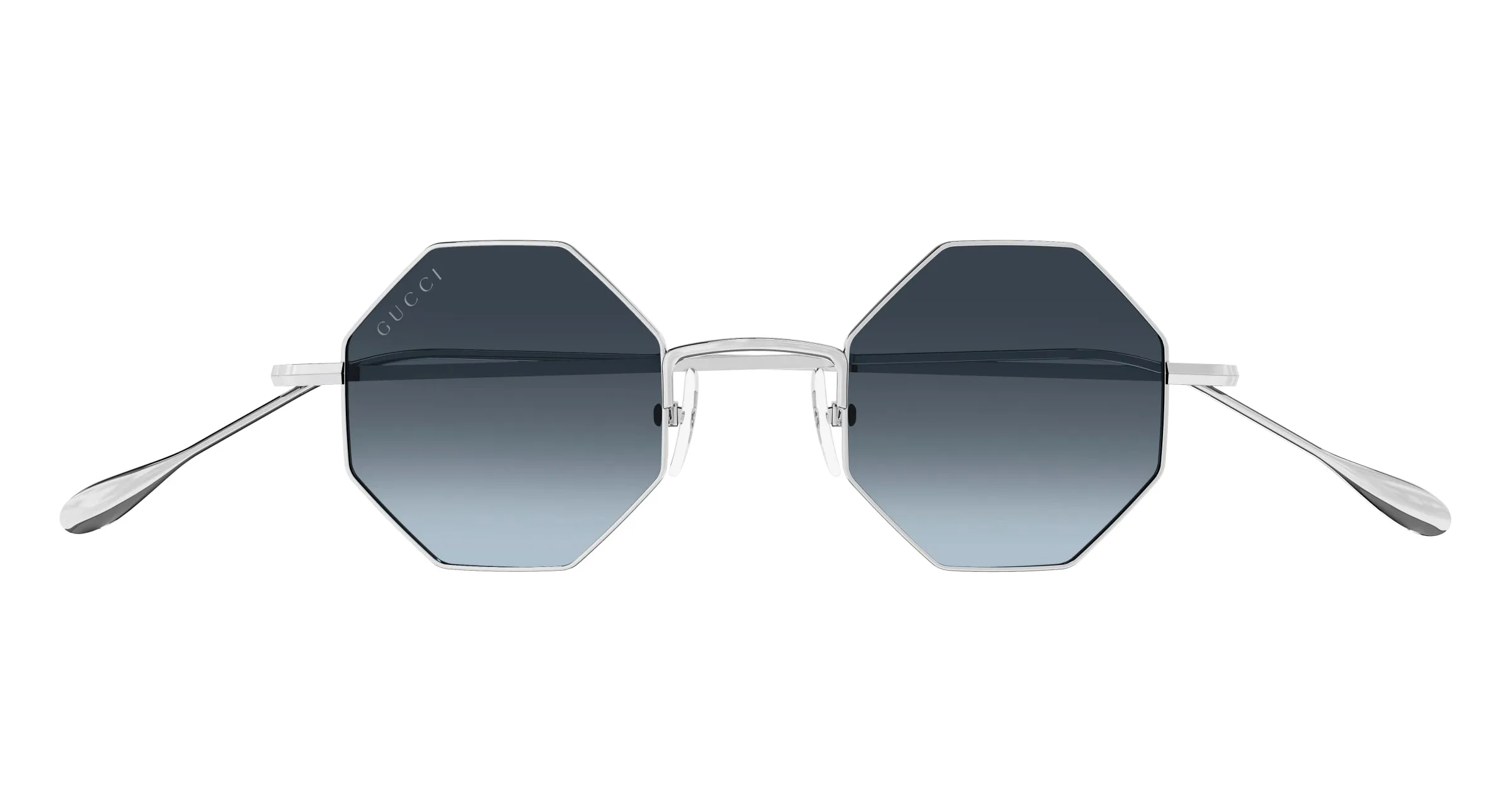 Gucci GG1814S 003 Occhiali da sole Metallo Argento Blu Geometrica - immagine 2