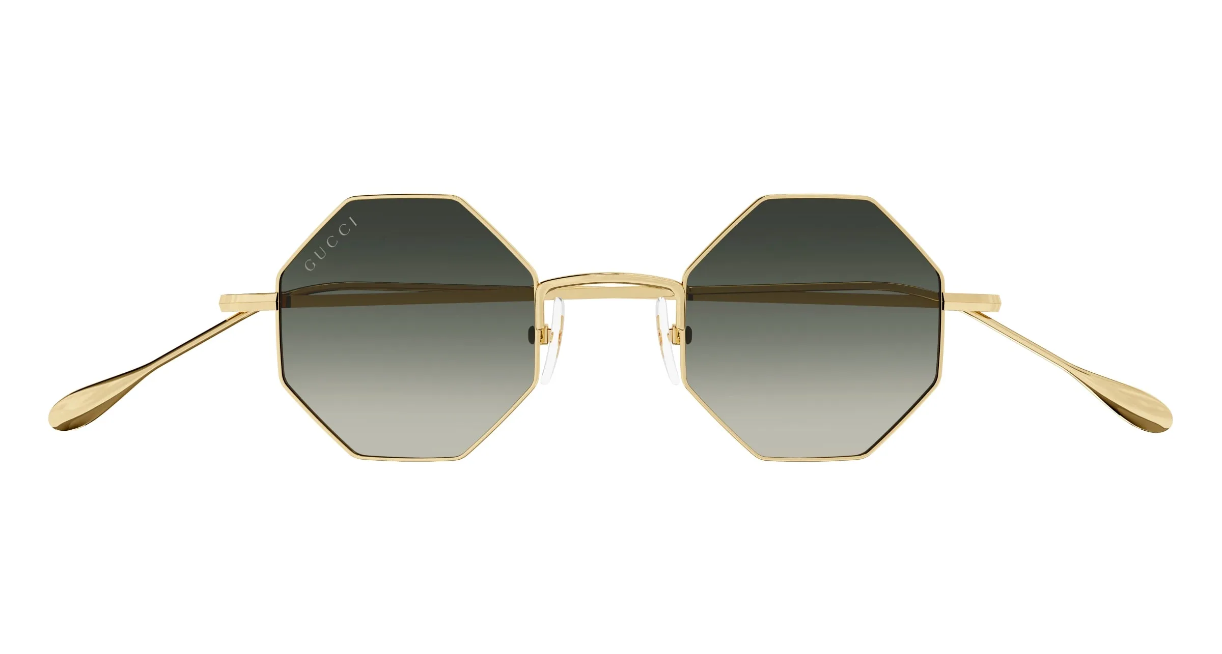 Gucci GG1814S 001 Occhiali da sole Metallo Oro Grigio Geometrica - immagine 2