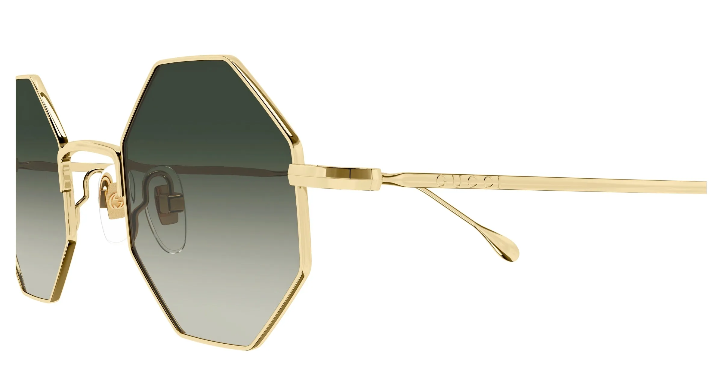 Gucci GG1814S 001 Occhiali da sole Metallo Oro Grigio Geometrica - immagine 3