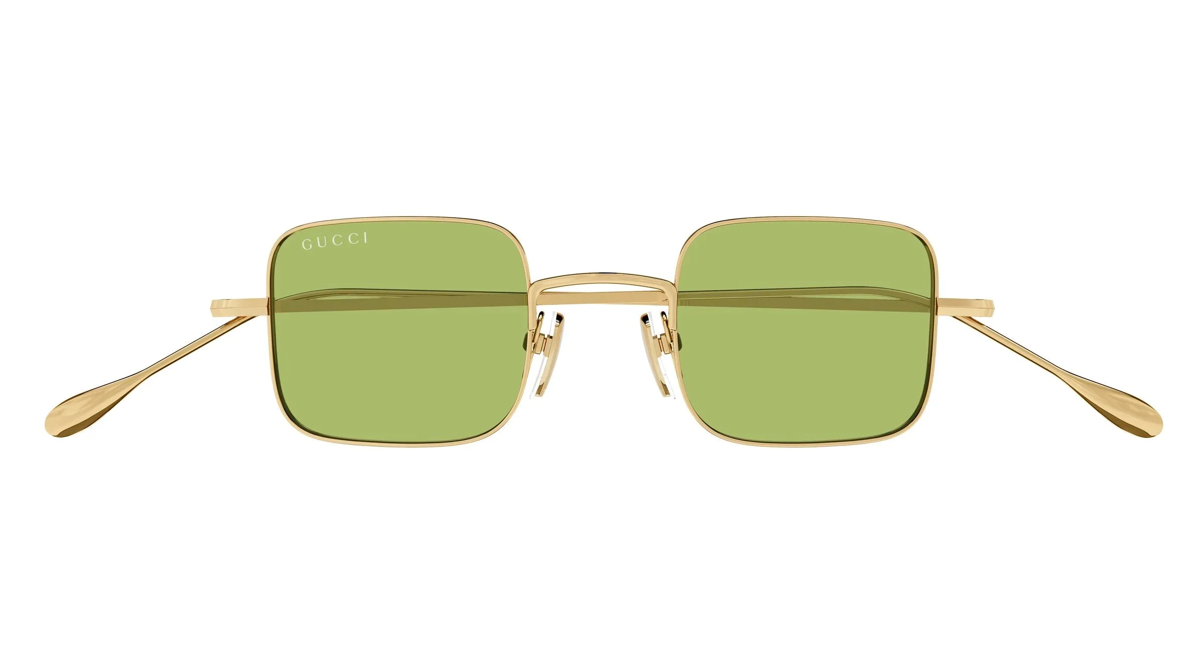 Gucci GG1813S 006 Occhiali da sole Metallo Oro Verde Squadrata - immagine 2