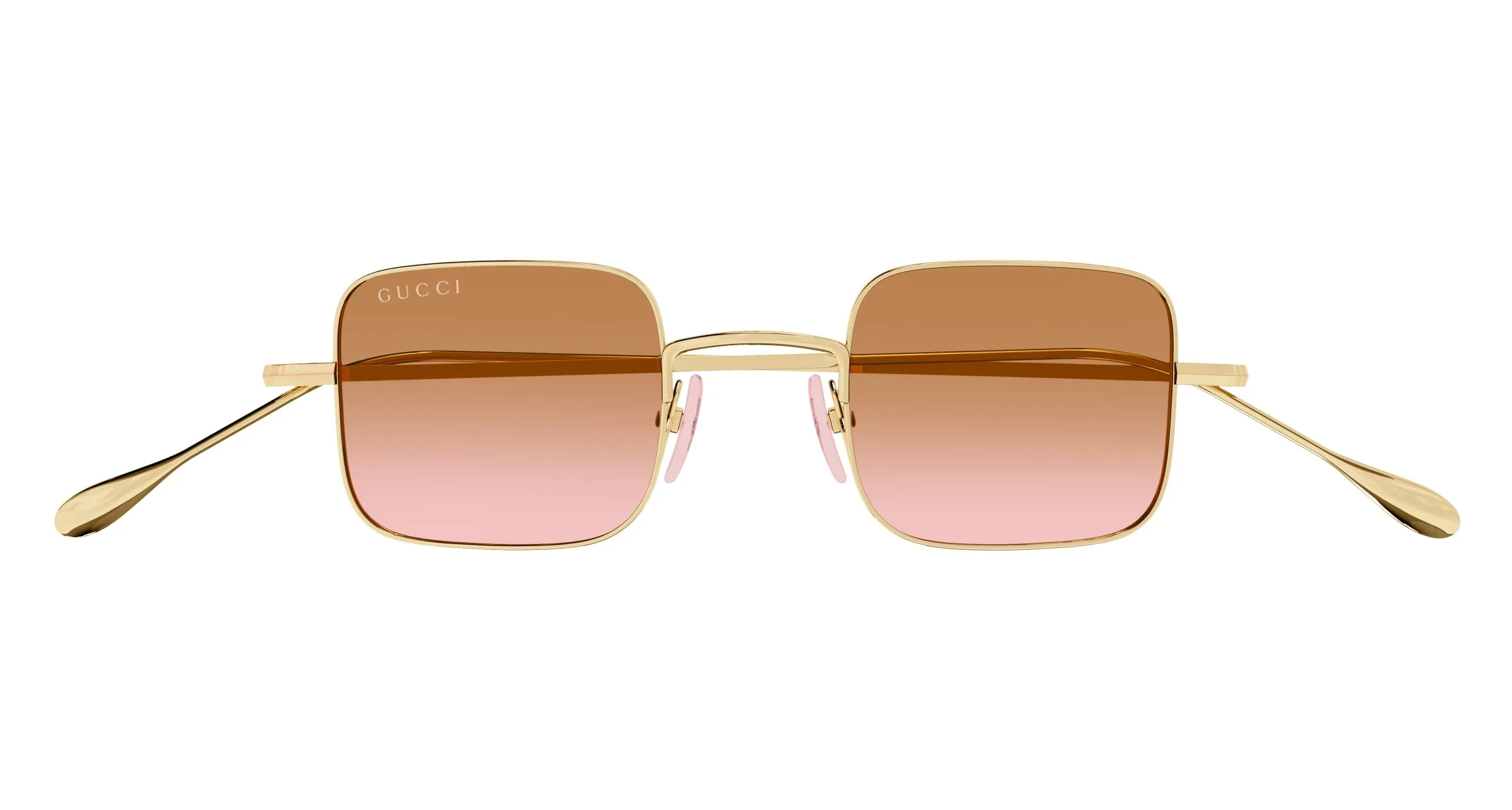 Gucci GG1813S 004 Occhiali da sole Metallo Oro Arancione Squadrata - immagine 2