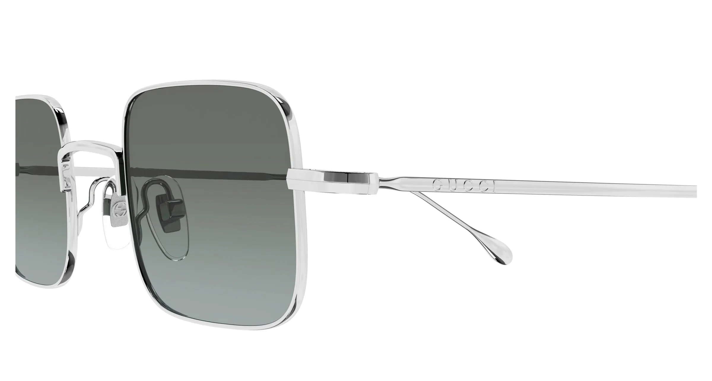 Gucci GG1813S 003 Occhiali da sole Metallo Argento Marrone Squadrata - immagine 3