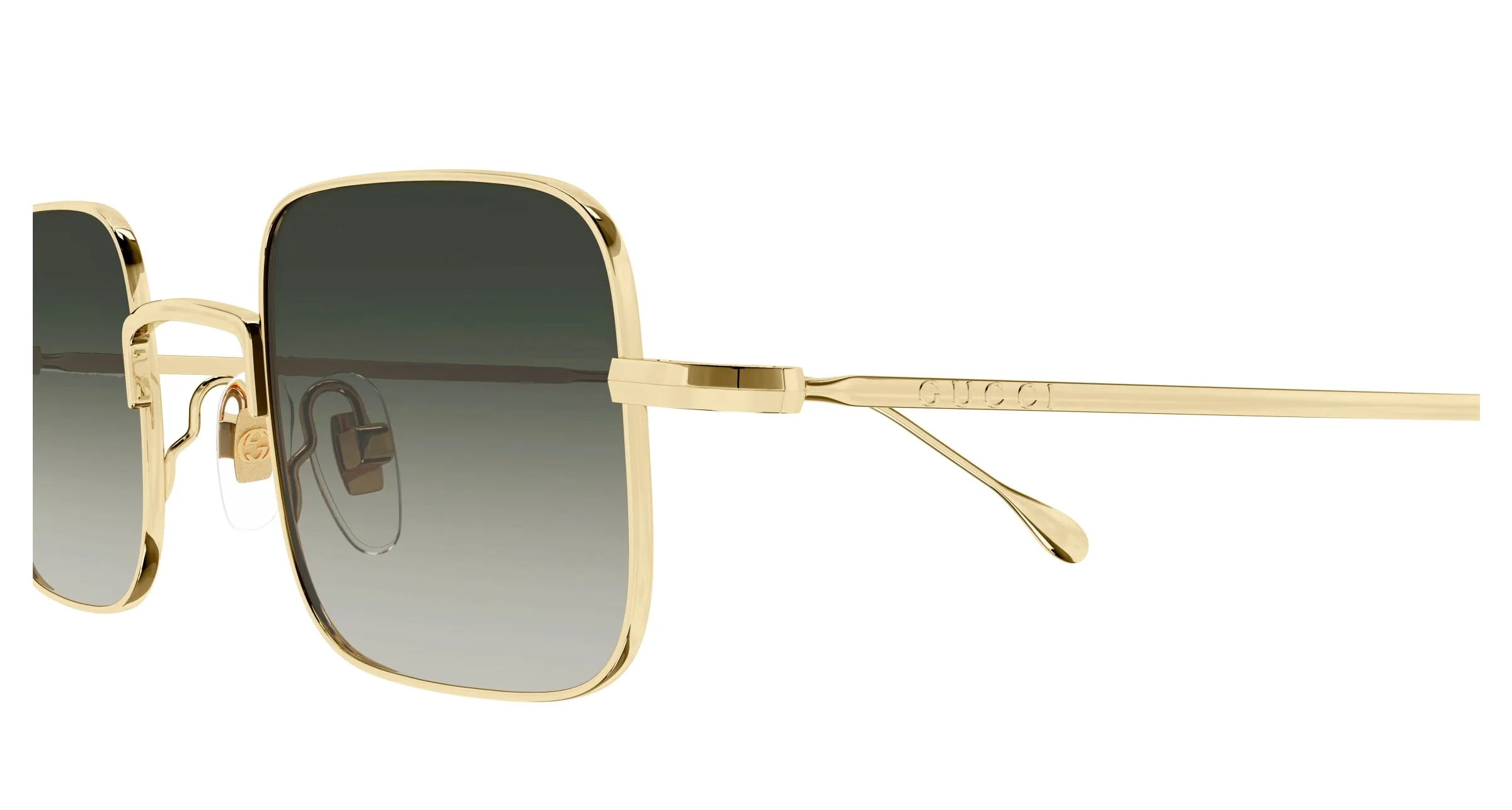 Gucci GG1813S 001 Occhiali da sole Metallo Oro Grigio Squadrata - immagine 3