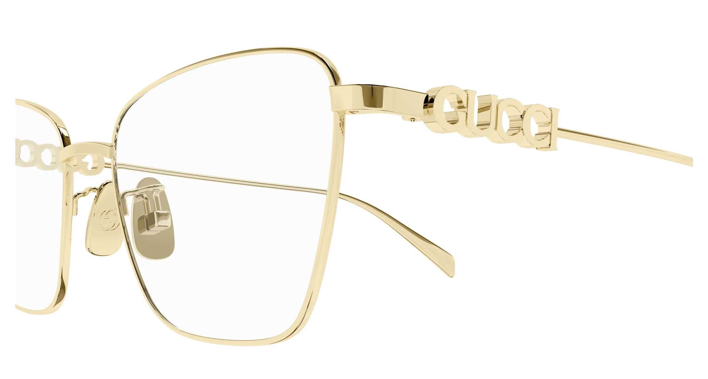 Gucci GG1807O 003 Montature da vista Metallo Oro Trasparente Farfalla - immagine 3