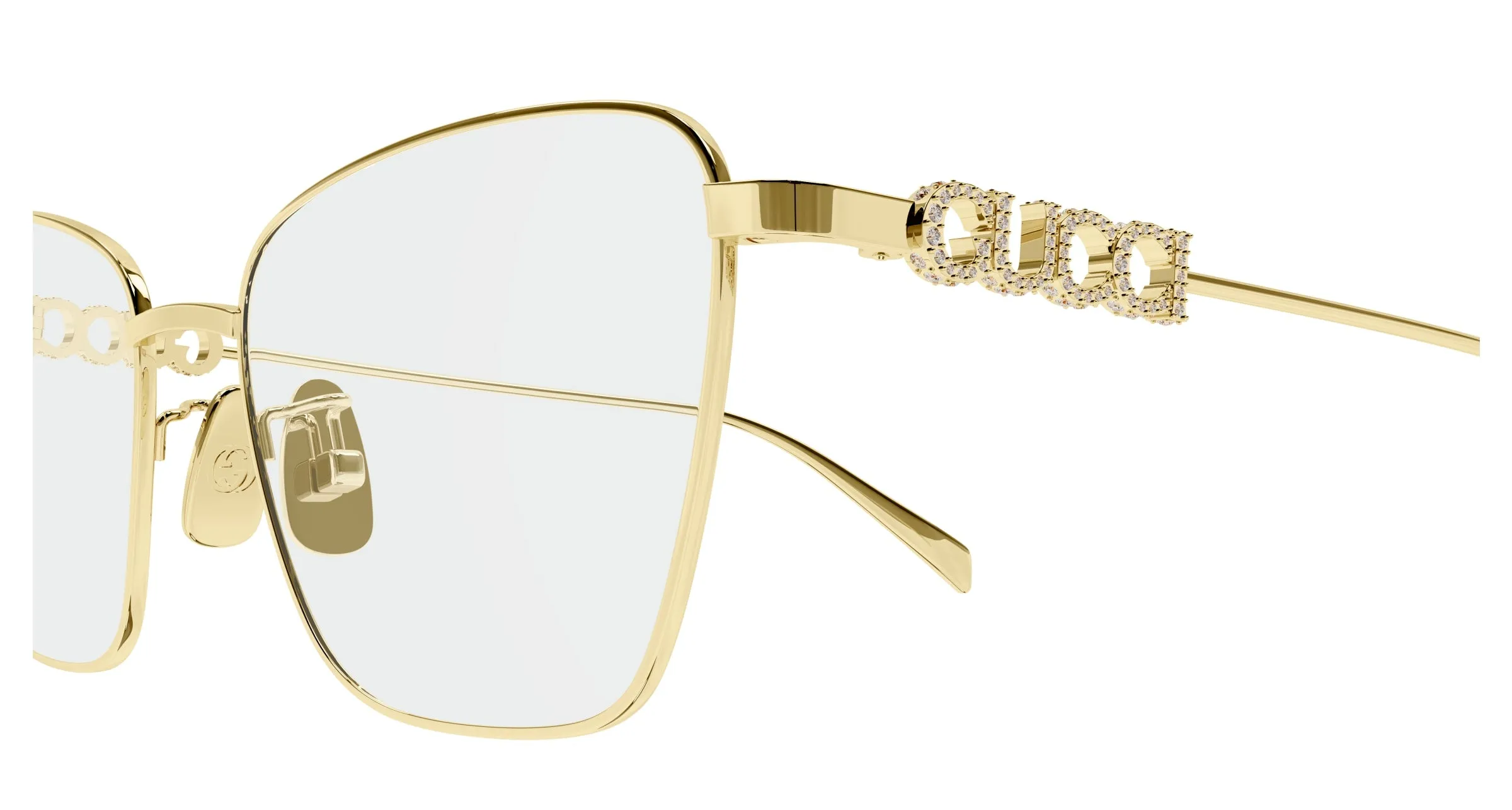 Gucci GG1807O 001 Montature da vista Metallo Oro Trasparente Farfalla - immagine 3