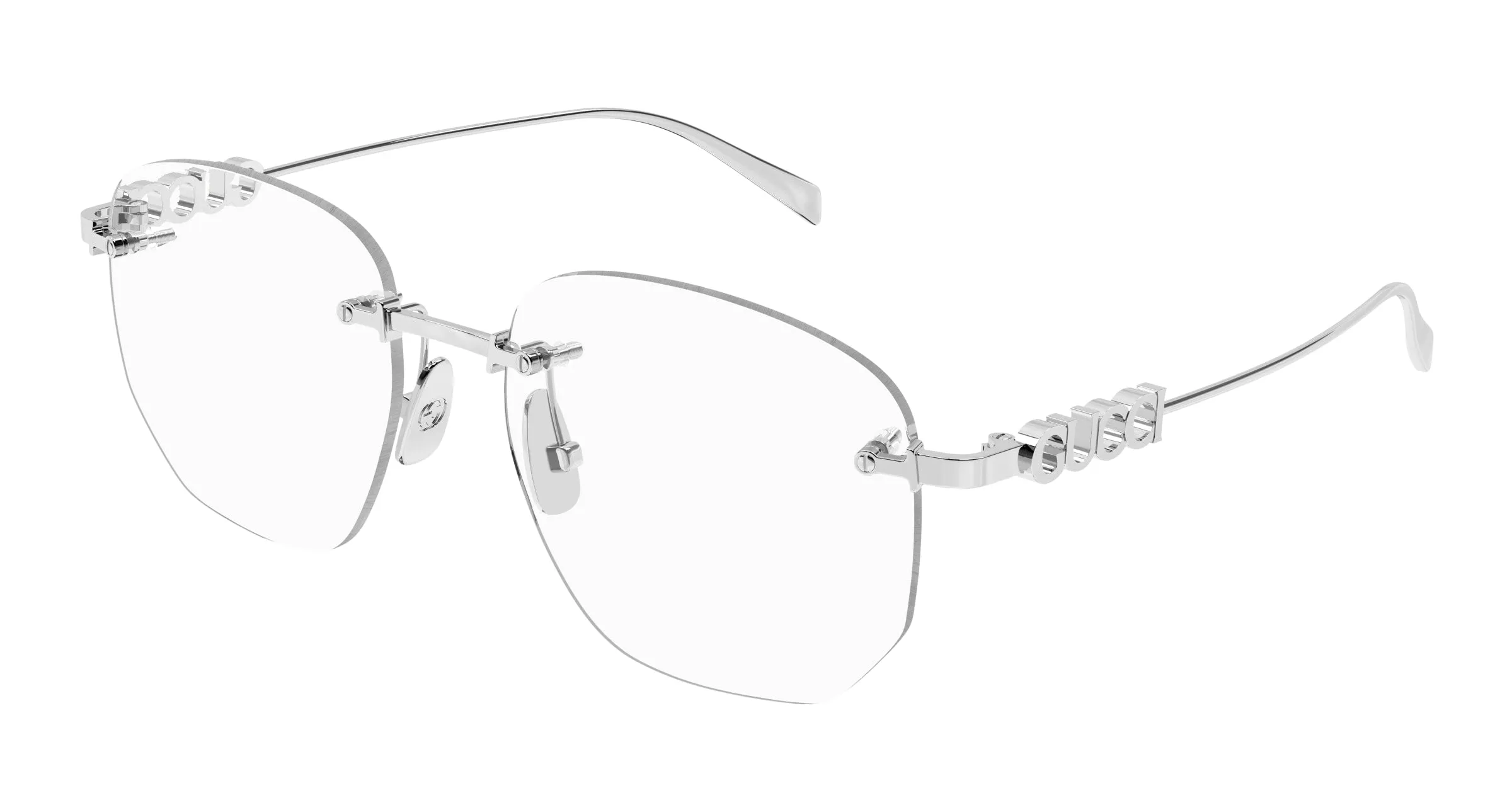 Gucci GG1806O 004 Montature da vista Metallo Argento Trasparente Squadrata - immagine 1