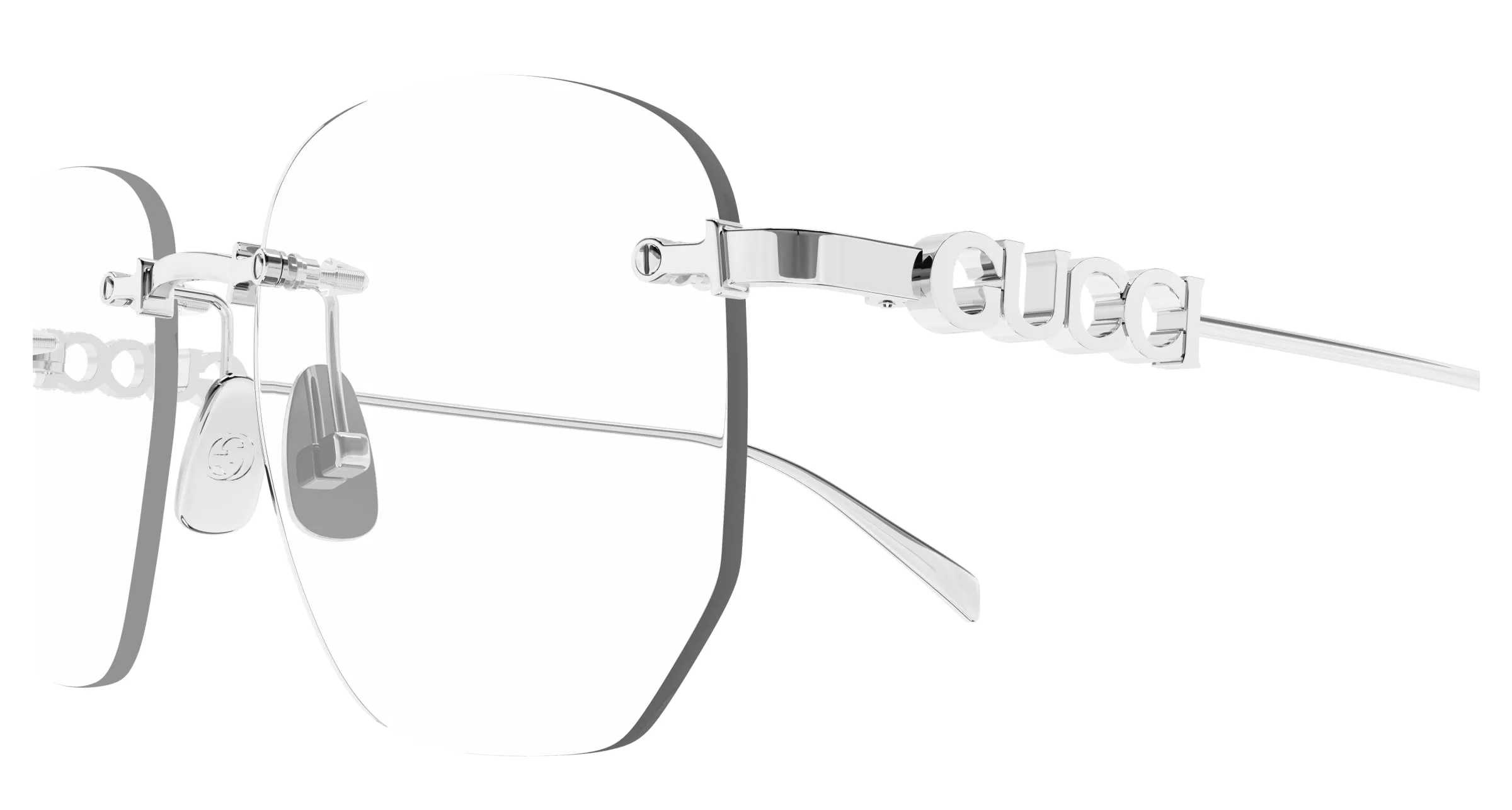 Gucci GG1806O 004 Montature da vista Metallo Argento Trasparente Squadrata - immagine 3