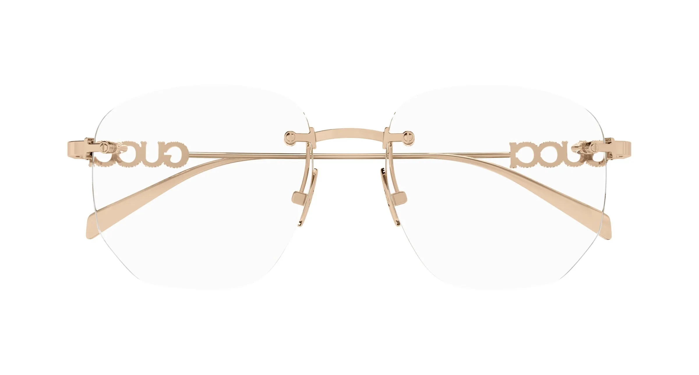 Gucci GG1806O 003 Montature da vista Metallo Oro Trasparente Squadrata - immagine 2