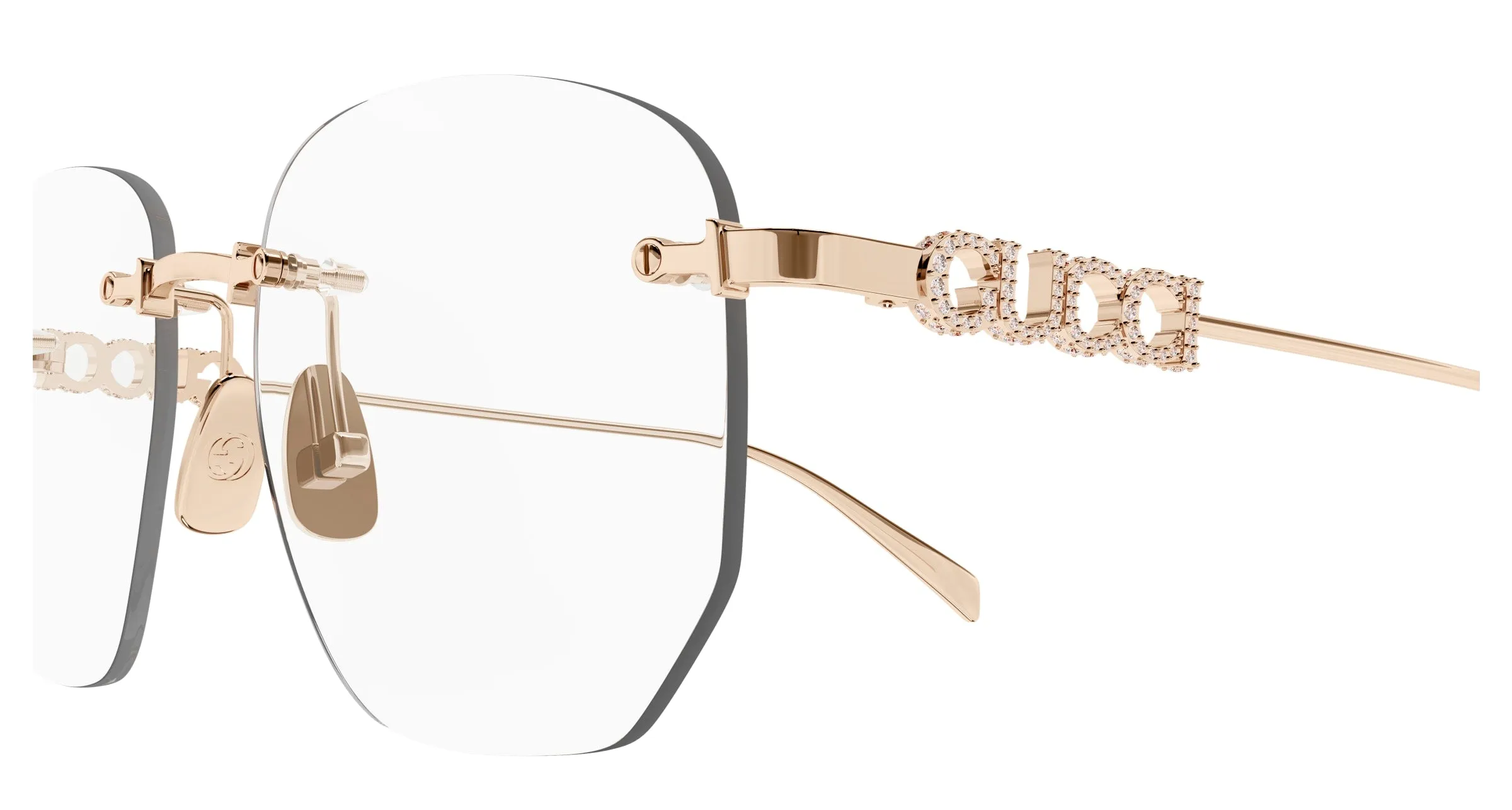 Gucci GG1806O 003 Montature da vista Metallo Oro Trasparente Squadrata - immagine 3