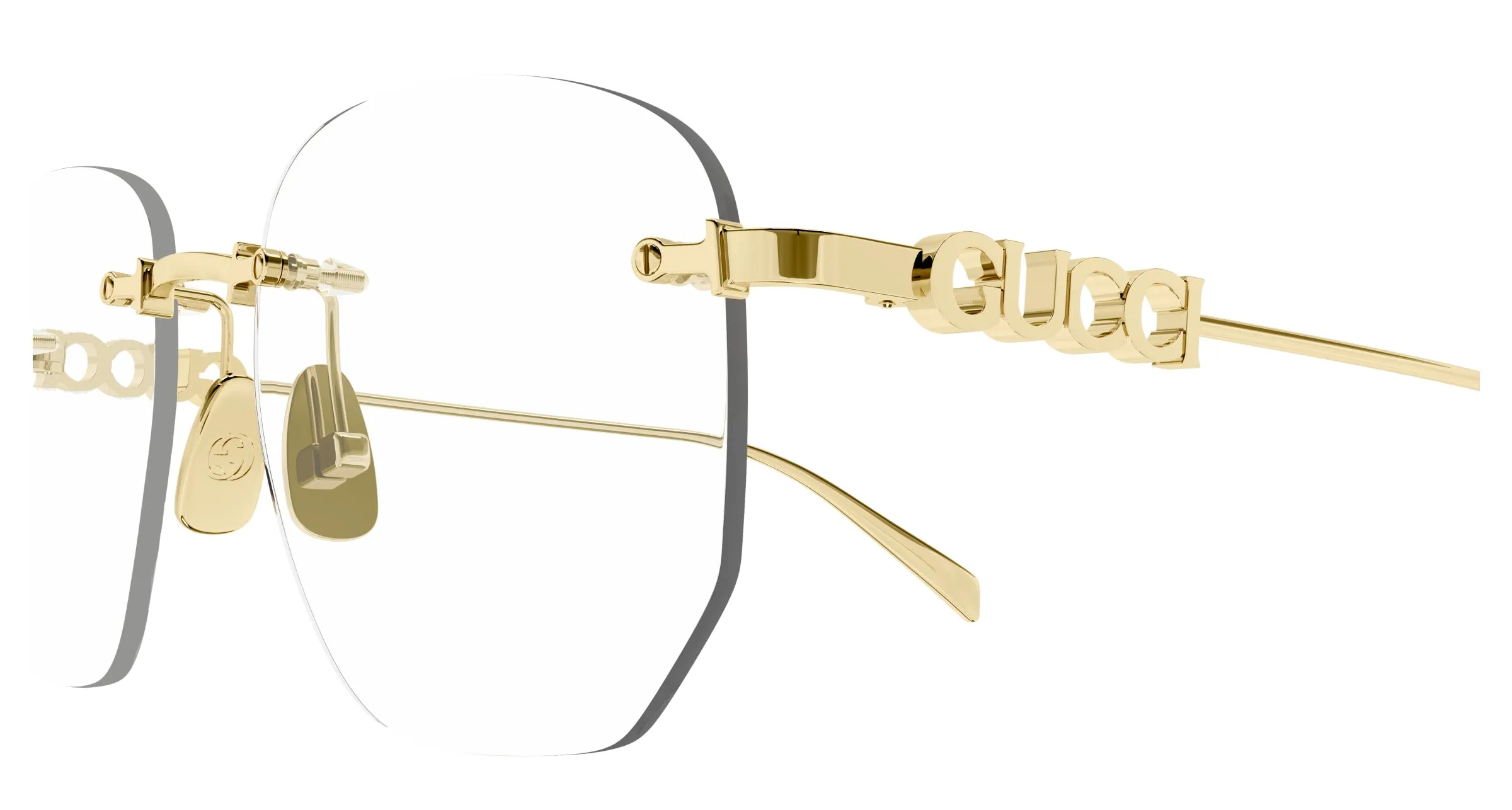 Gucci GG1806O 002 Montature da vista Metallo Oro Trasparente Squadrata - immagine 3