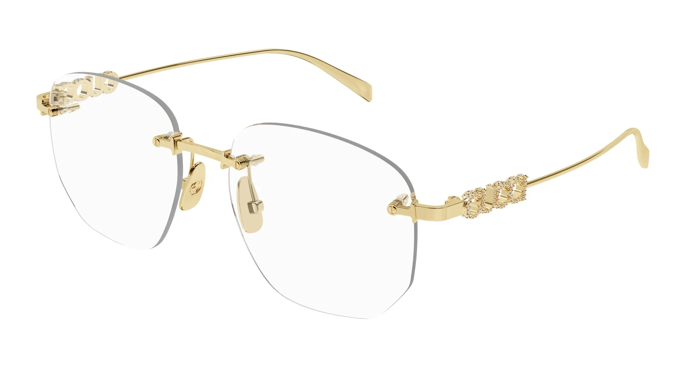 Gucci GG1806O 001 Montature da vista Metallo Oro Trasparente Squadrata - immagine 1