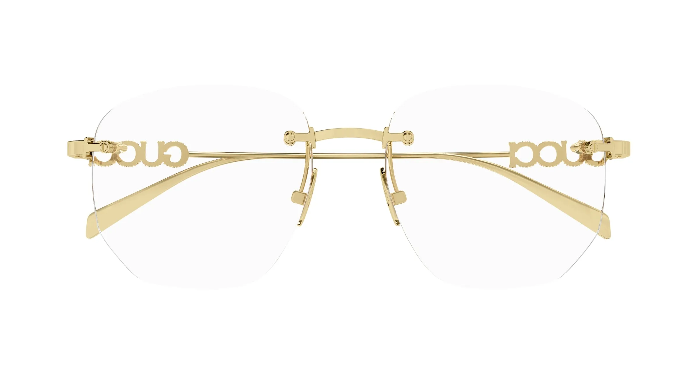 Gucci GG1806O 001 Montature da vista Metallo Oro Trasparente Squadrata - immagine 2