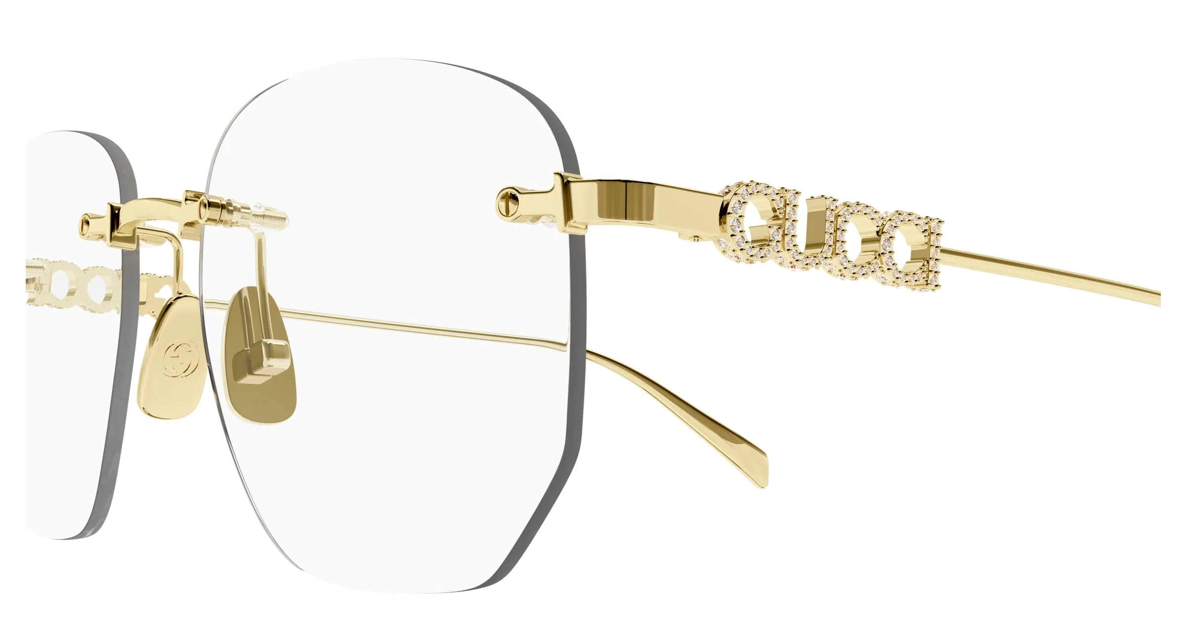 Gucci GG1806O 001 Montature da vista Metallo Oro Trasparente Squadrata - immagine 3