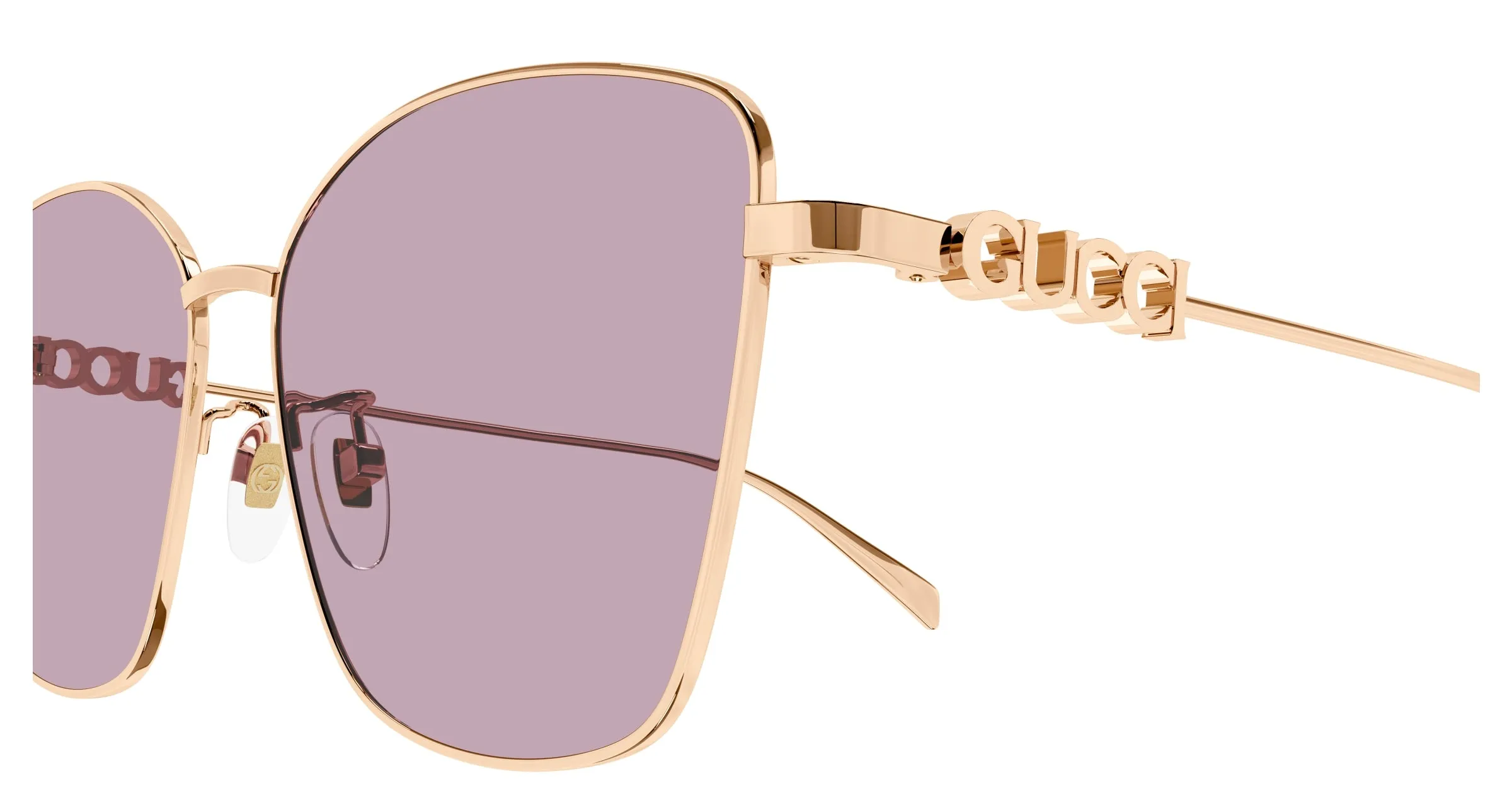 Gucci GG1805SA 003 Occhiali da sole Metallo Oro Viola Farfalla - immagine 3