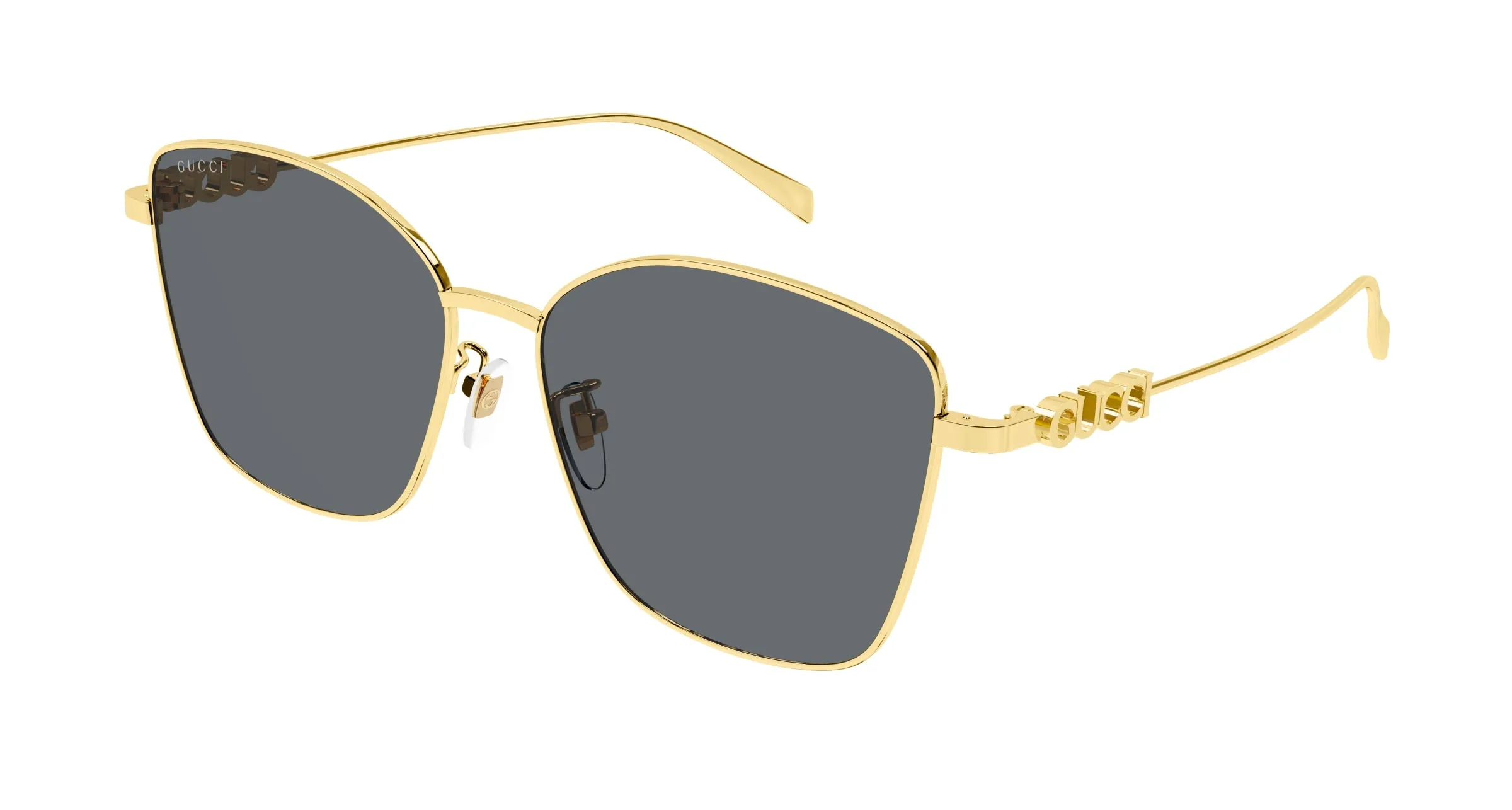 Gucci GG1805SA 001 Occhiali da sole Metallo Oro Grigio Farfalla - immagine 1