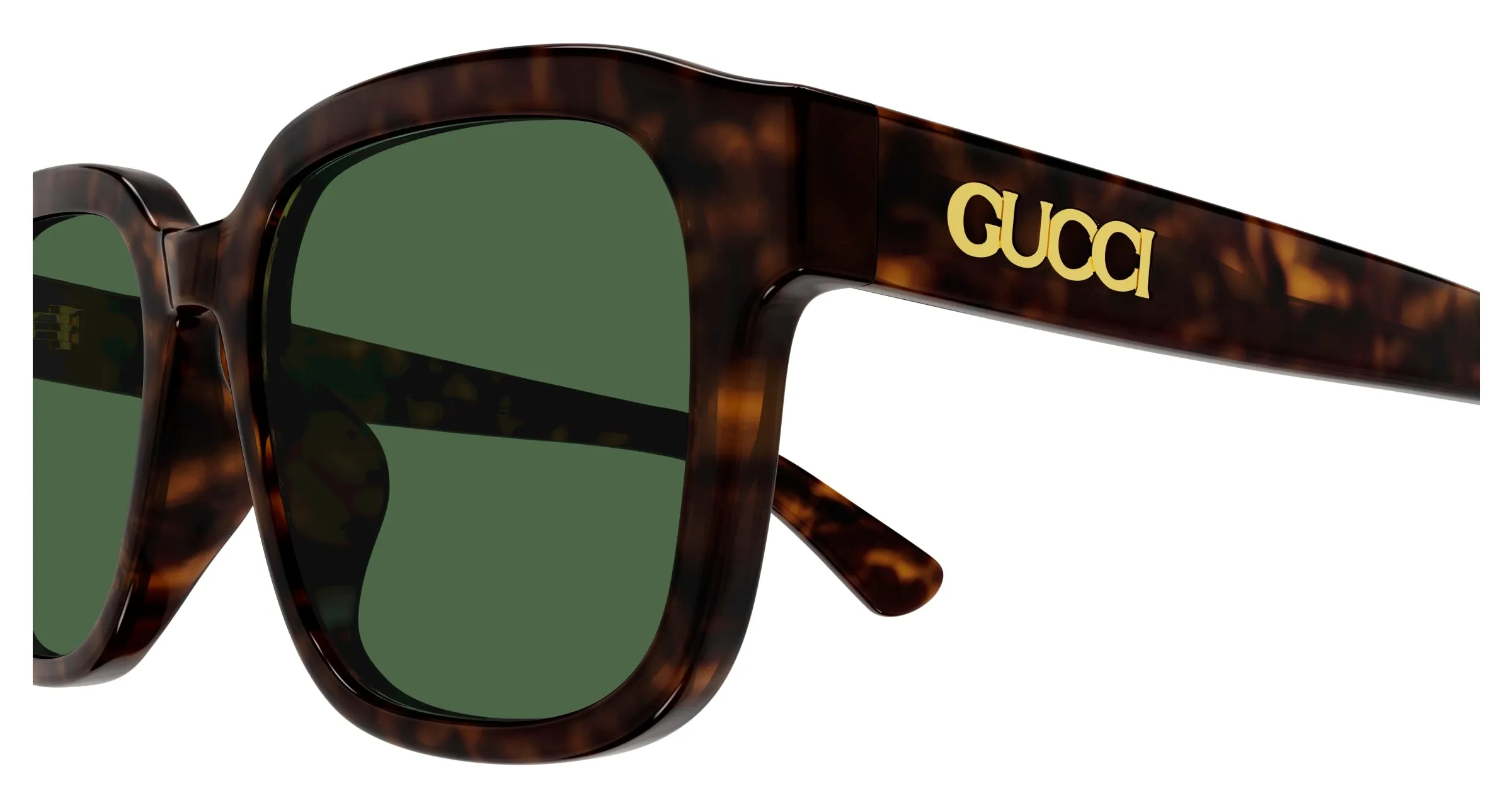 Gucci GG1798SA 002 Occhiali da sole Acetato Havana Verde Squadrata - immagine 3