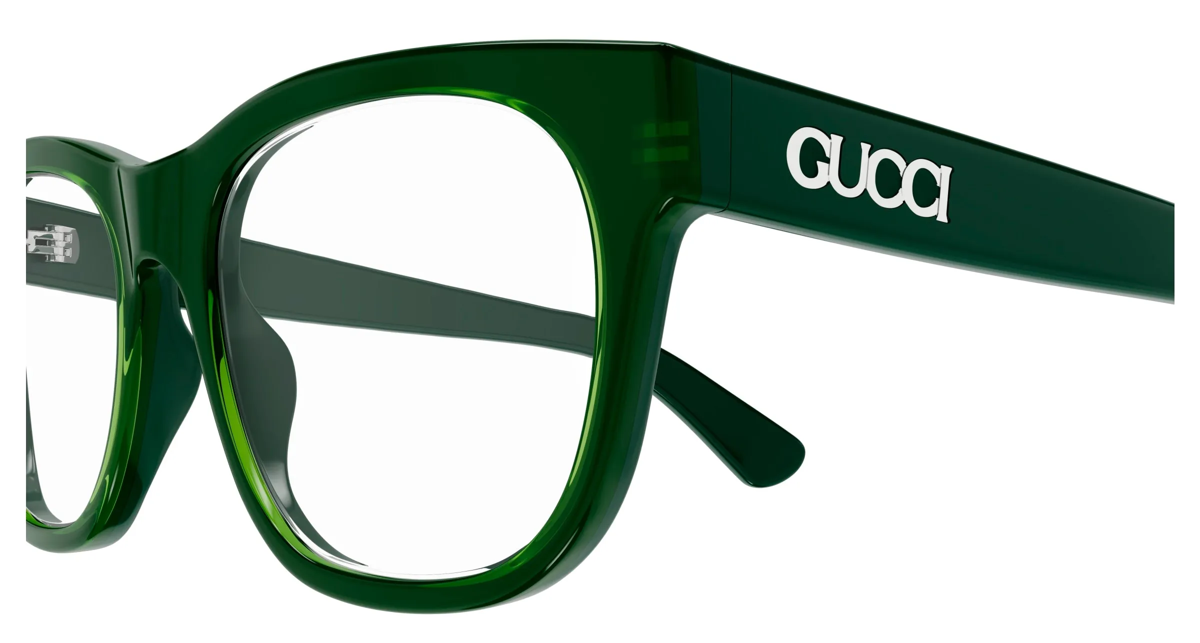 Gucci GG1796O 008 Montature da vista Acetato Verde Trasparente Squadrata - immagine 3