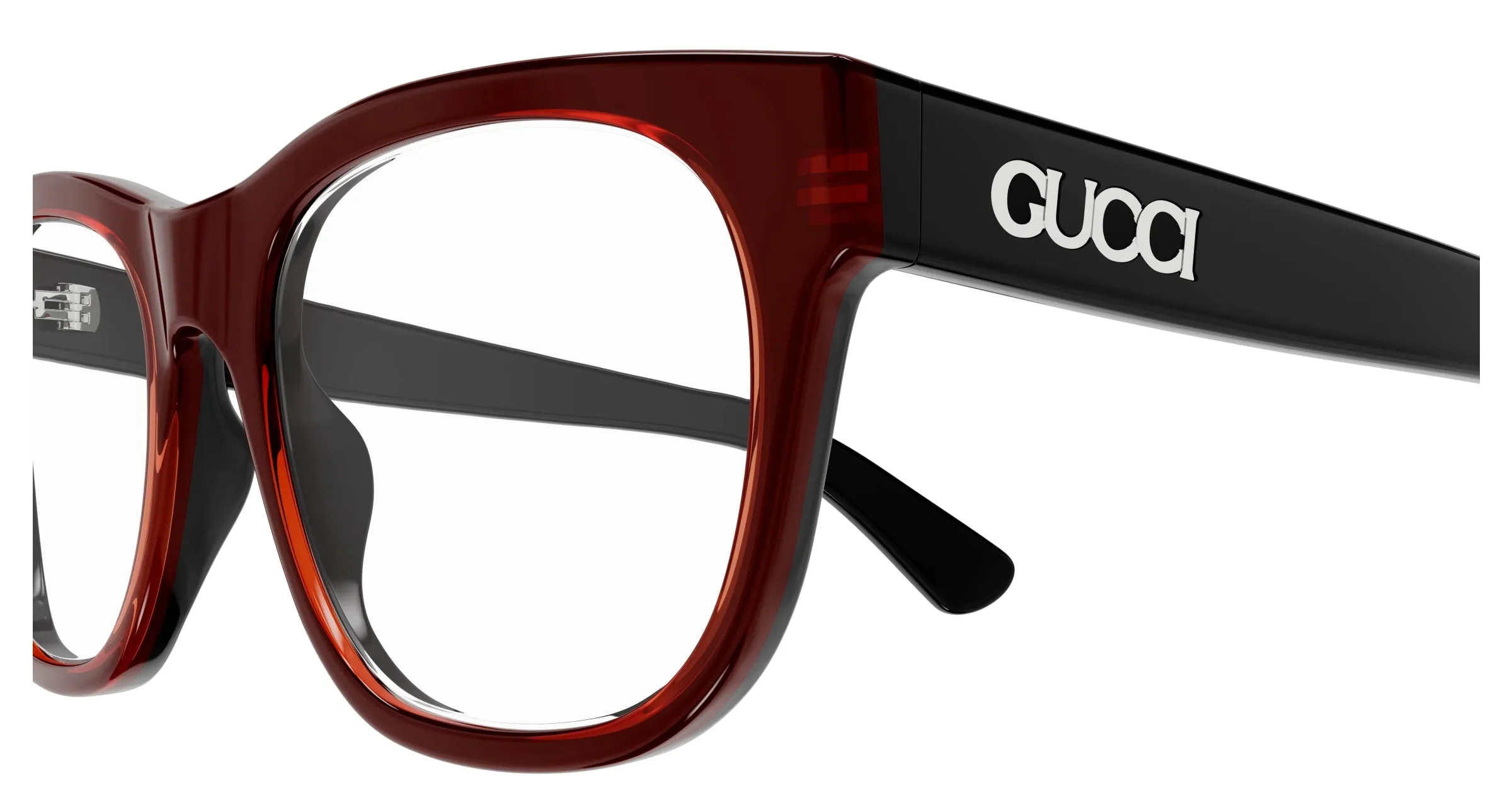 Gucci GG1796O 007 Montature da vista Acetato Nero Trasparente Squadrata - immagine 3