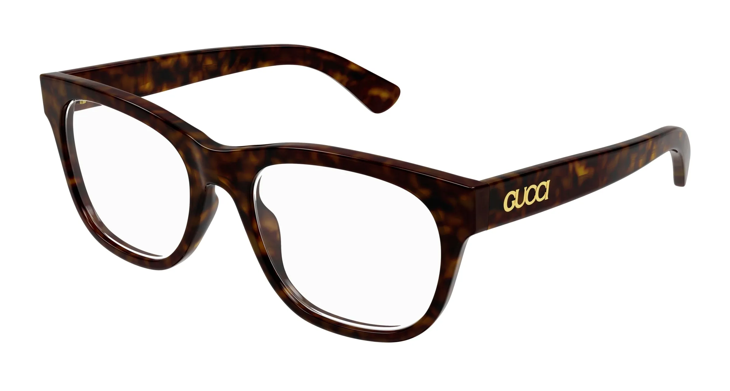 Gucci GG1796O 006 Montature da vista Acetato Havana Trasparente Squadrata - immagine 1