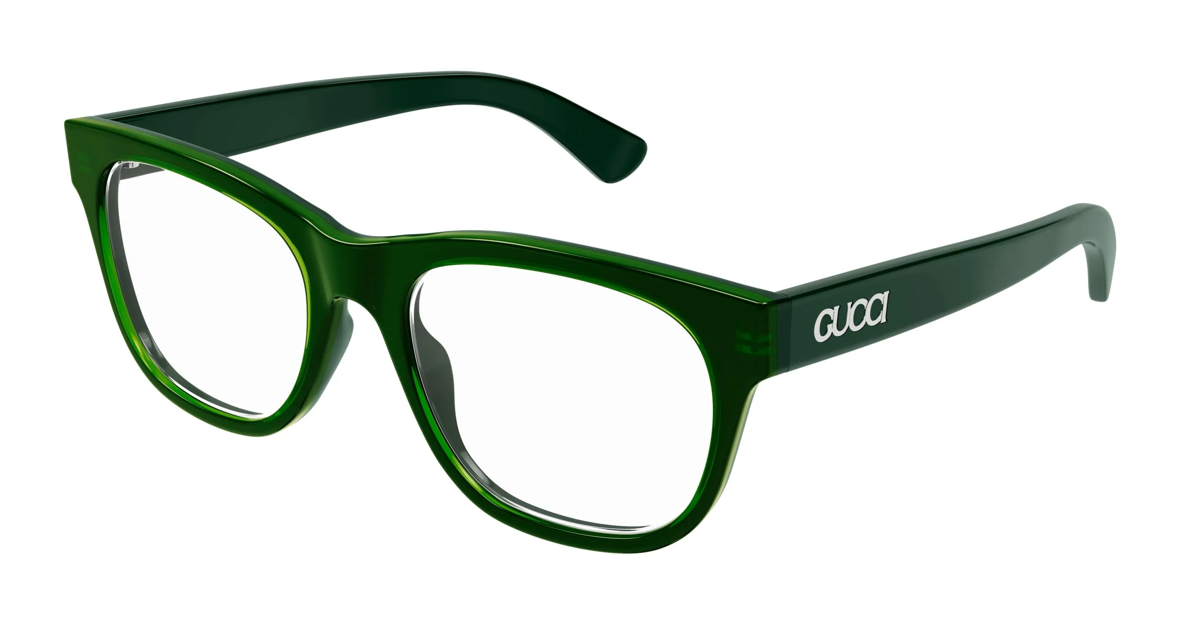 Gucci GG1796O 004 Montature da vista Acetato Verde Trasparente Squadrata - immagine 1