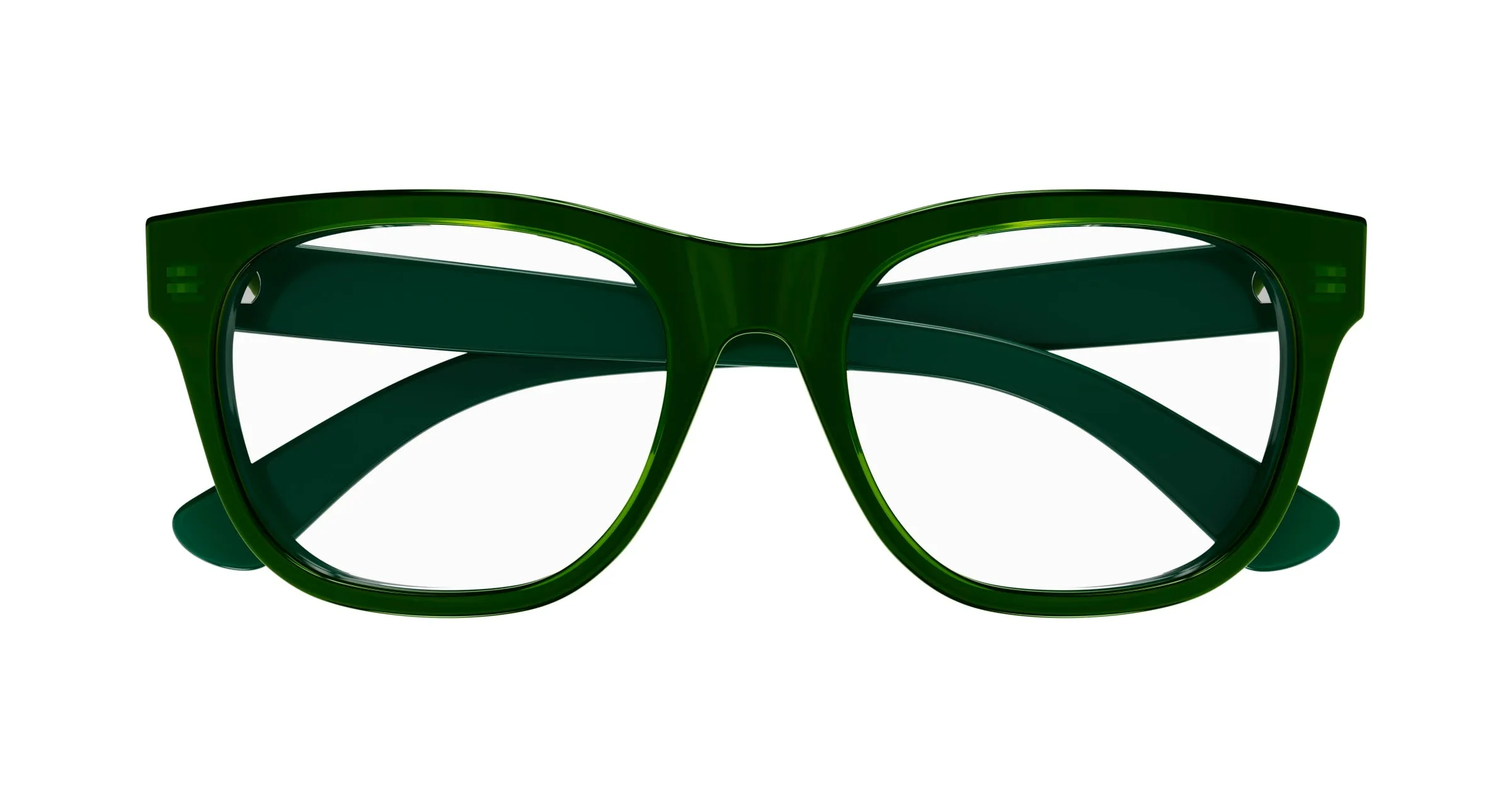 Gucci GG1796O 004 Montature da vista Acetato Verde Trasparente Squadrata - immagine 2