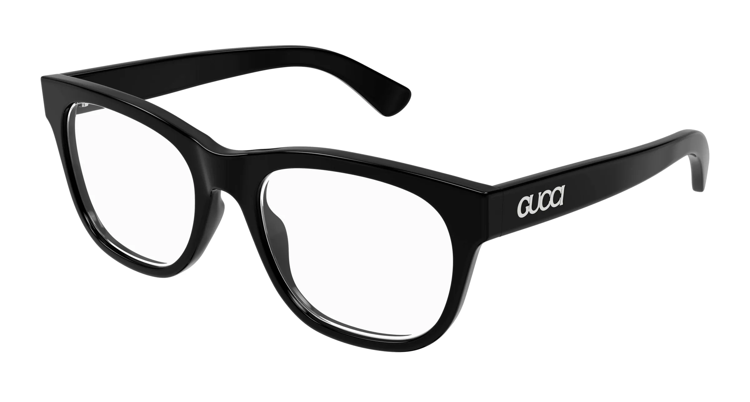 Gucci GG1796O 001 Montature da vista Acetato Nero Trasparente Squadrata - immagine 1
